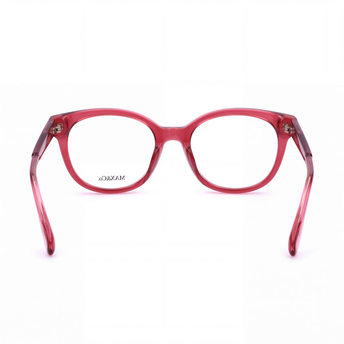Max&Co. Casual Women's Red Acetate Frame Eyeglasses with Transparent Lenses, Size 48-17-135, Photo 3
