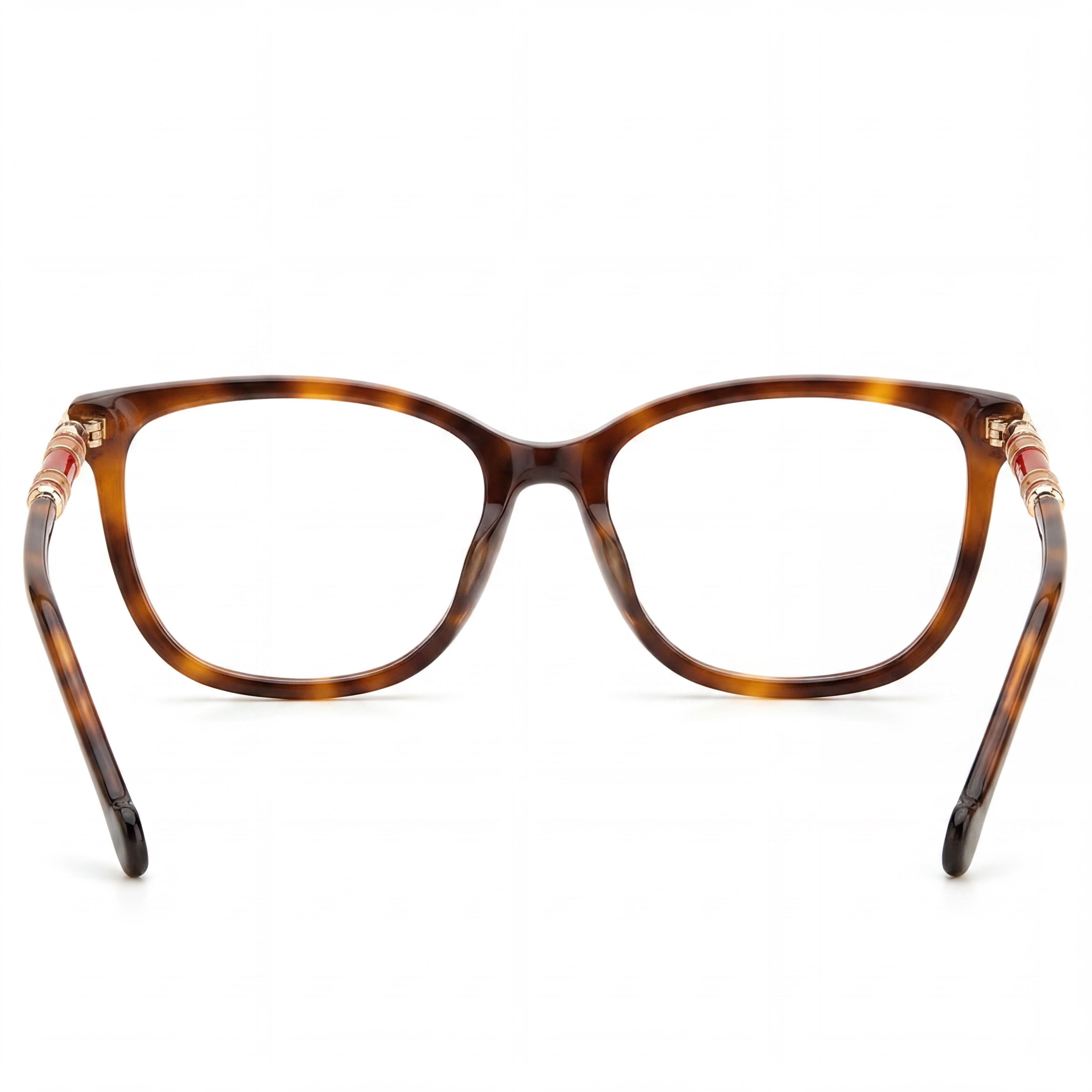 Carolina Herrera Ch 0027 Women's Rectangular Full-Rim Acetate Havana Gold Frame with Havana Polycarbonate Lenses 55mm, Photo 3
