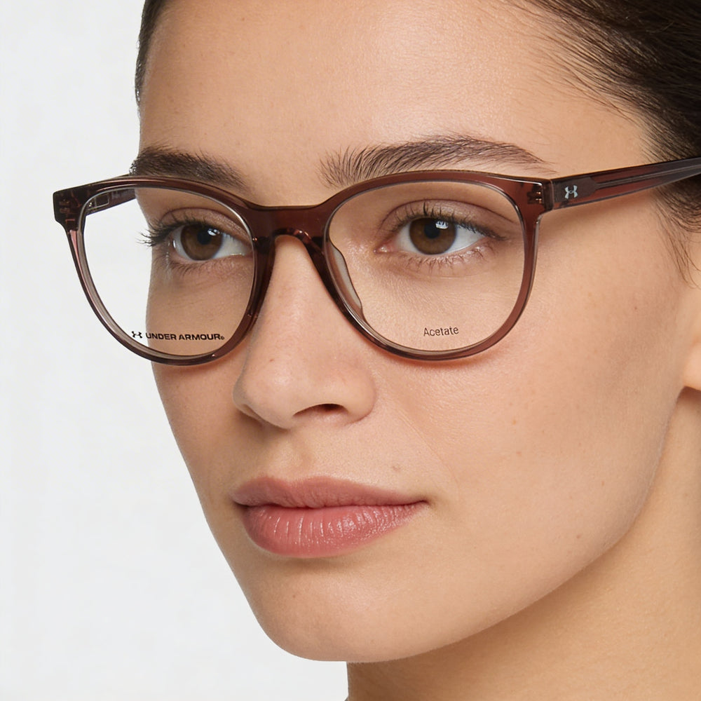 Gafas de sol Under Armour Ua 5020 para mujer con montura de plástico en color malva oscuro y lentes de policarbonato, talla 52-18-140