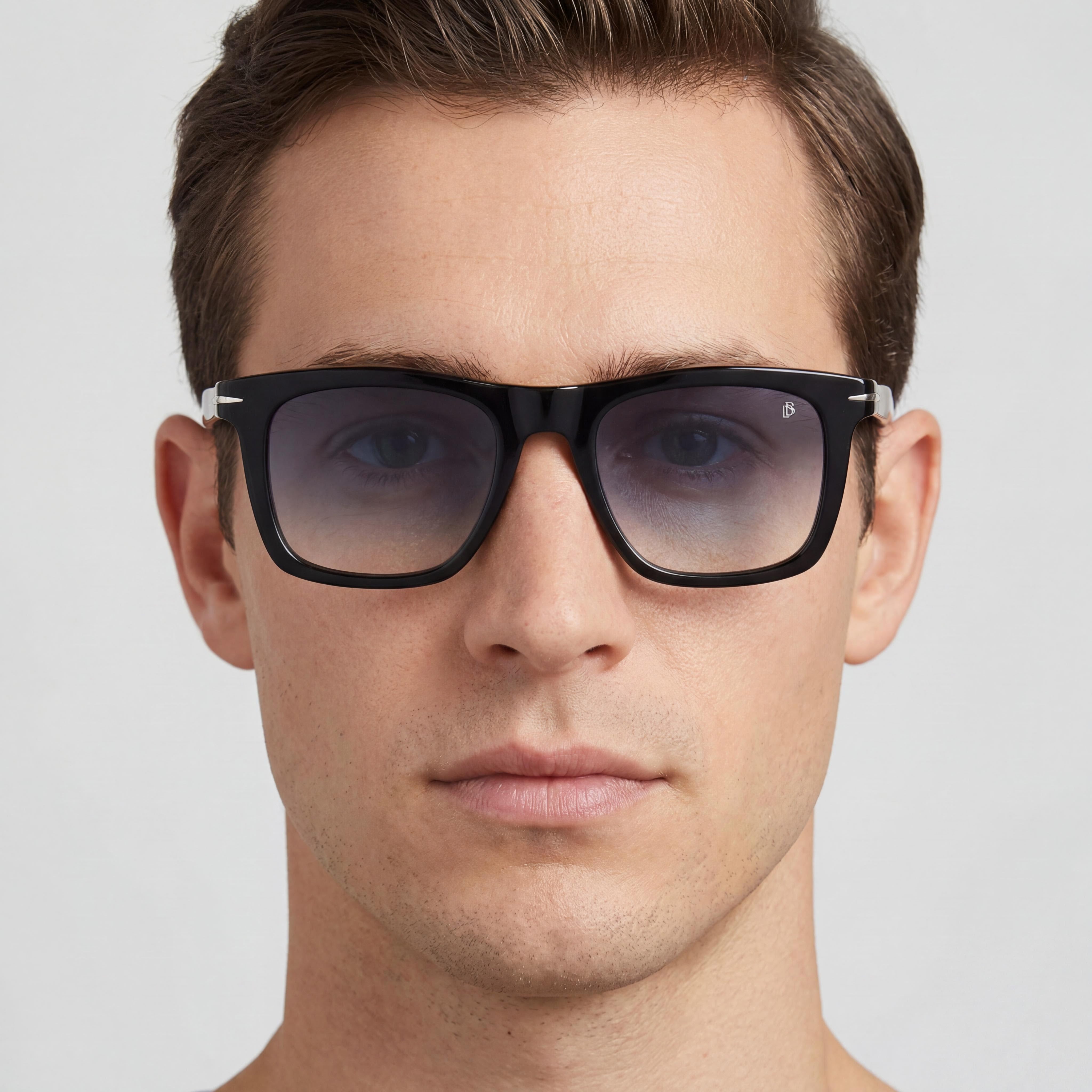 David Beckham DB 7000/S Men's Classic Acetate Black Blue Shaded Frame Black Silver Lens UV Protection 51mm, Photo 4