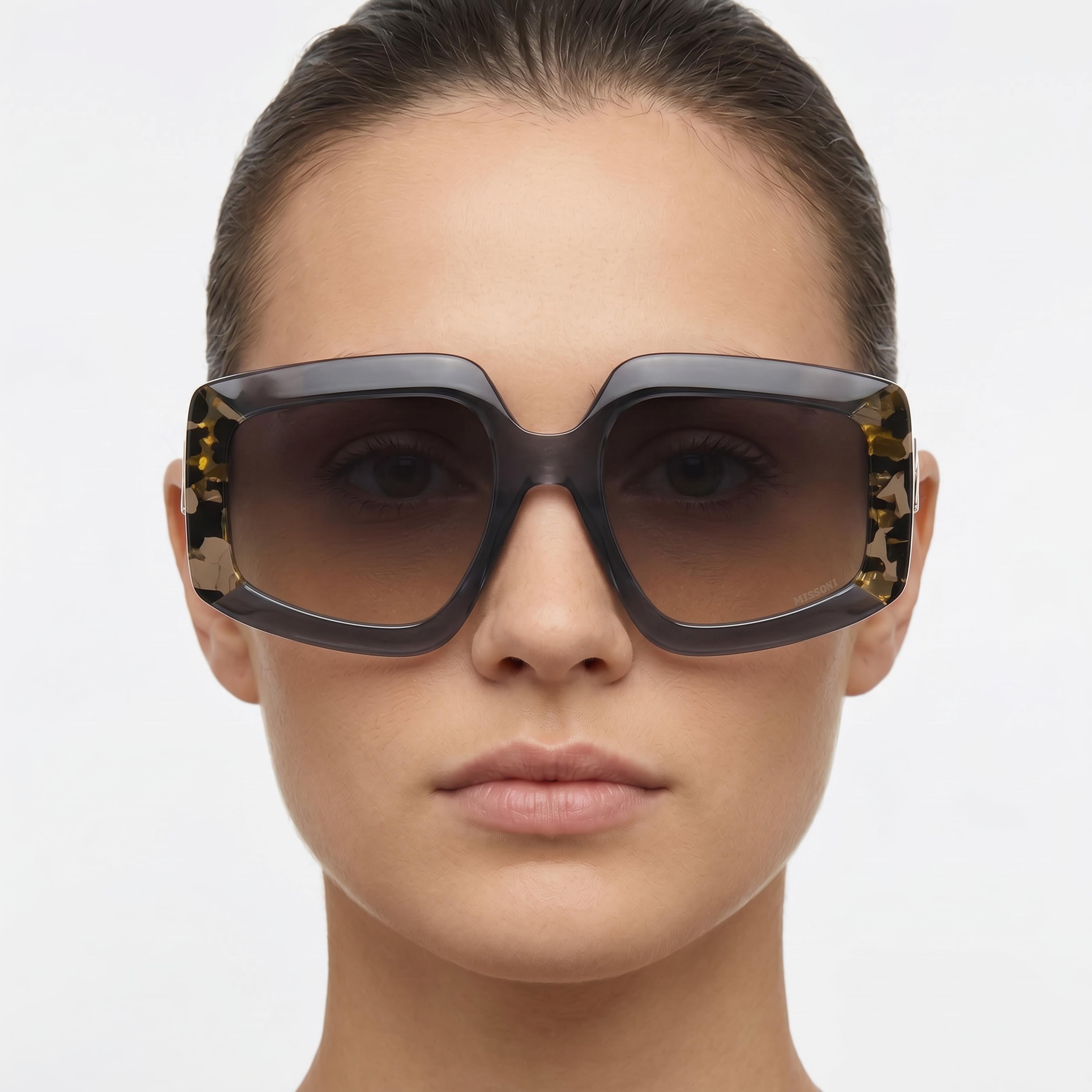 M Missoni Missoni Gafas de sol de plástico de temporada para mujer, sin polarizar, ocre marrón, lente de 54 mm, Photo 5