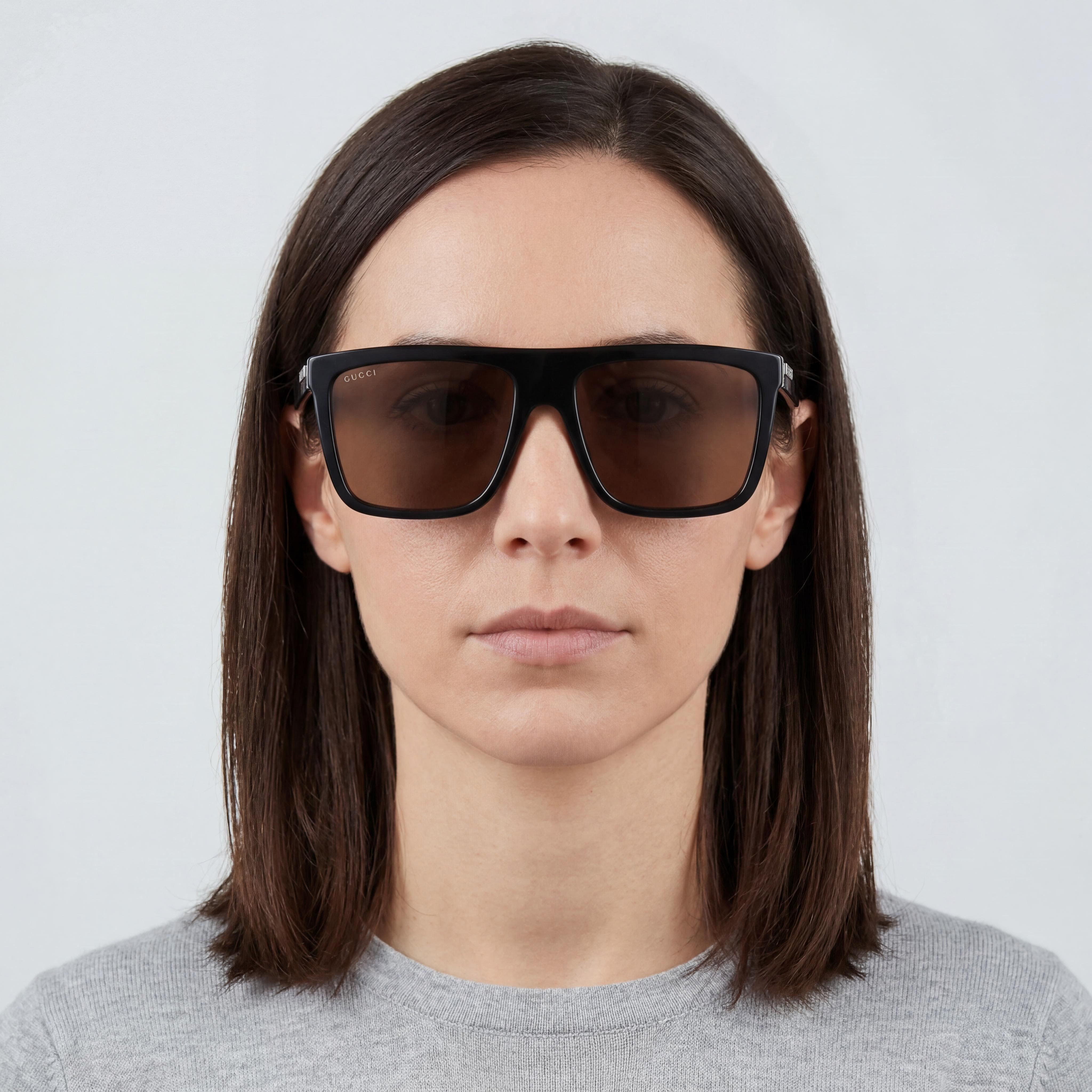 Gucci Women's Gucci Logo GG0748S Injected Plastic Black Brown UV Protected Non-Polarized Sunglasses 59mm, Photo 5