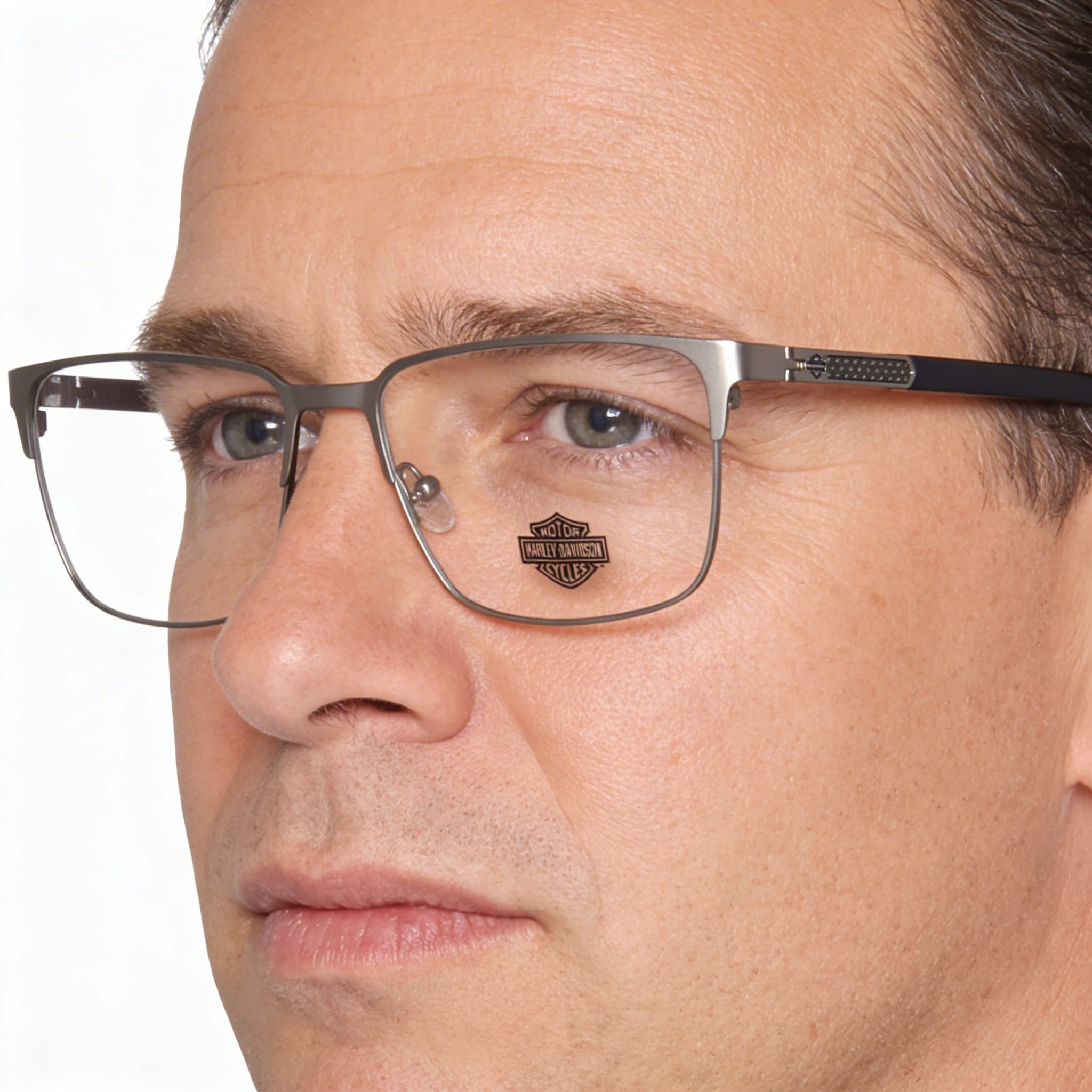 Harley-Davidson Hd0976 Men's Metal Eyewear, Matte Antiqued Light Nickeltin & Matte Blue, Size 55-16-140, Photo 4