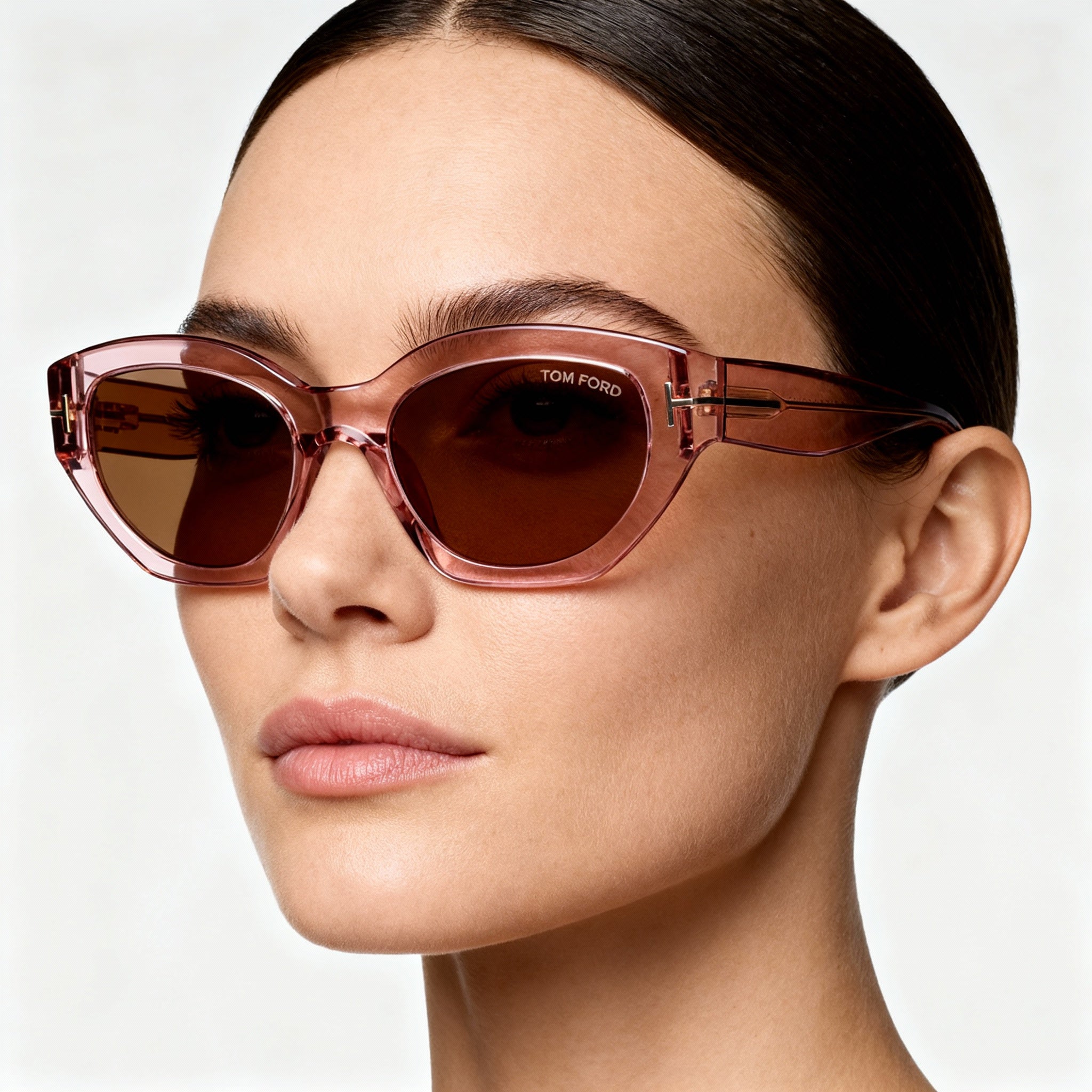 Tom Ford Classic Women's Multi-coloured Plastic Frame Brown Non-Polarized Sunglasses 55mm, Photo 4