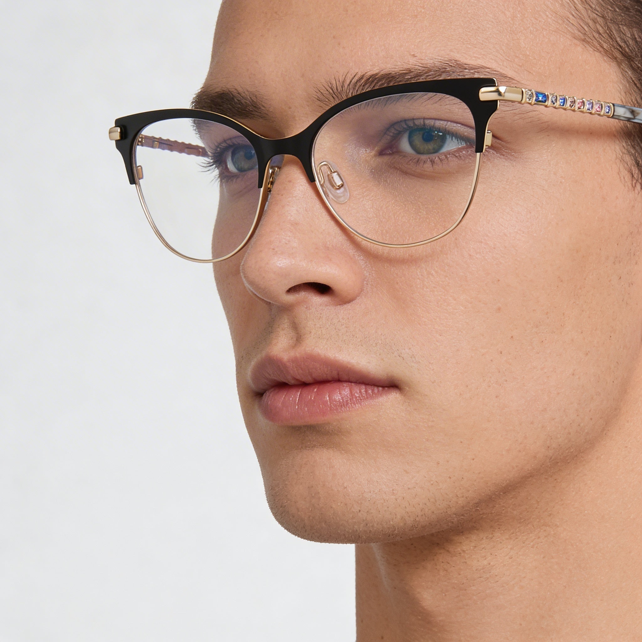 bebe Bb5224 Gafas de acetato negro azabache para hombre, 55 mm de ancho de lente, 17 mm de puente, 140 mm de largo de patilla, Photo 4