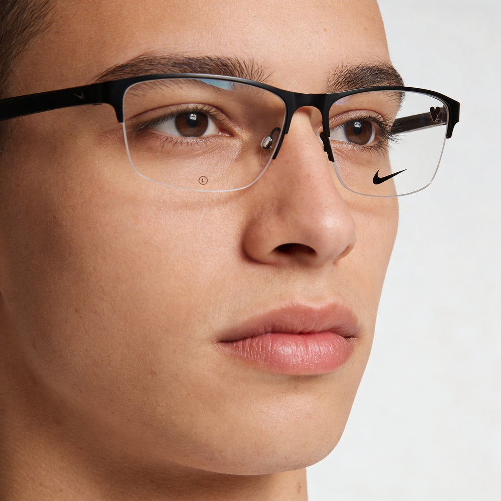 Nike Modern Unisex Metal Frame UV 400 Non-Polarized Lenses Eyewear, Satin Black/Matte Black 55mm