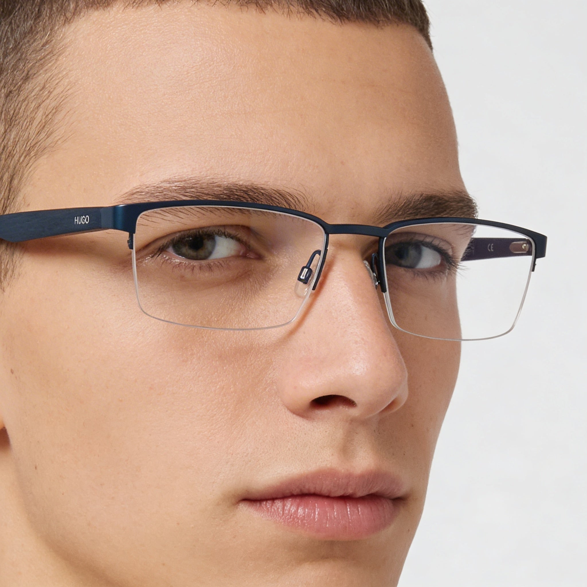 Hugo Boss 0324 Gafas graduadas unisex, montura de metal de acetato y acero inoxidable, Bluwood mate, tamaño 55, Photo 5
