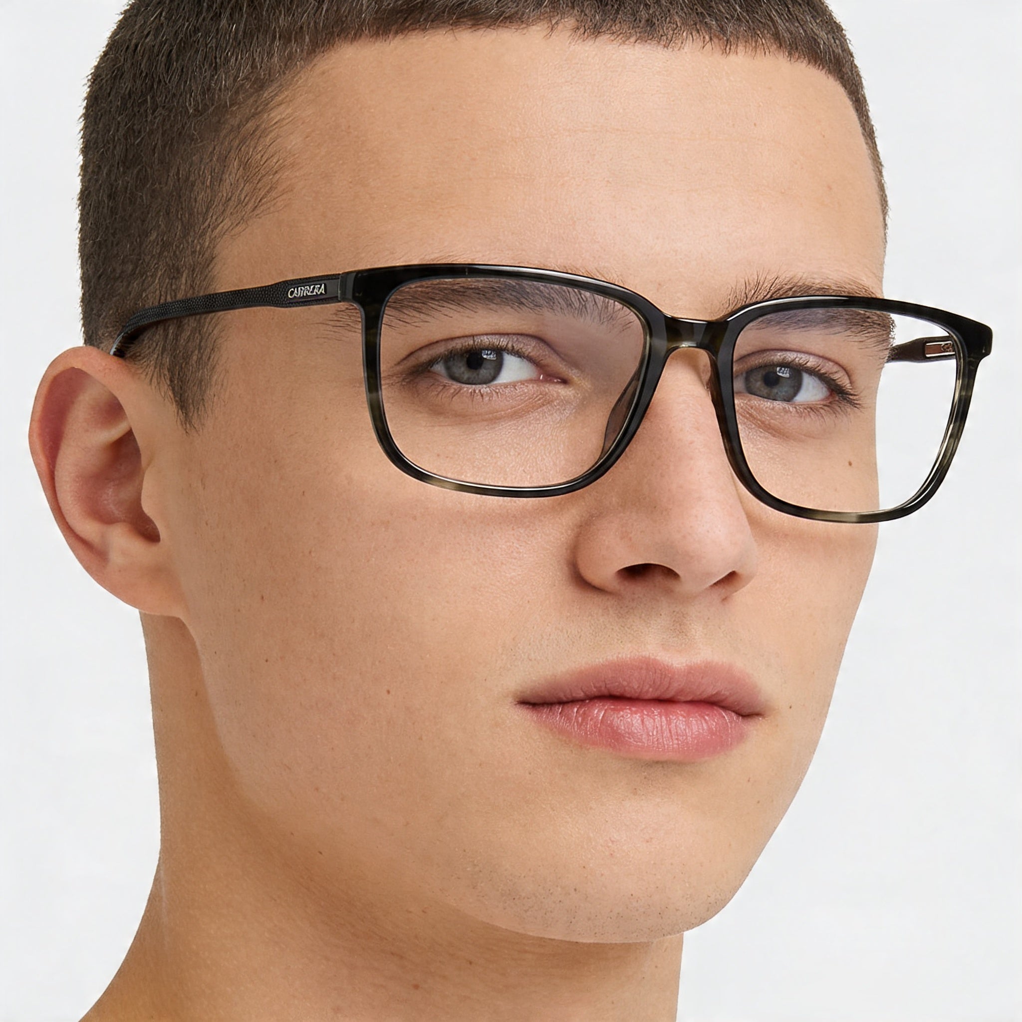Carrera 254 Unisex Optical Eyeglasses with Grey Horn Plastic Frame, Polycarbonate Lenses, 56mm Lens Width, Photo 5