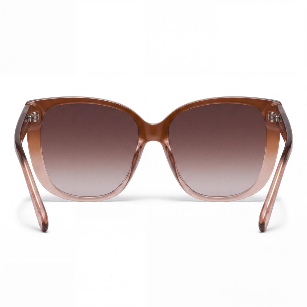 QUAY AUSTRALIA Ever After Women's Coffee Doe Injection Frame Sunglasses with Brown Lenses, UV Protection