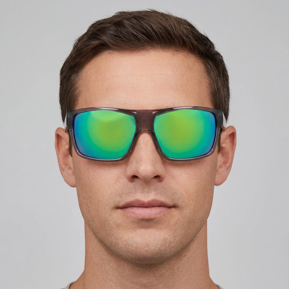 Columbia C571sp N Fairbanks Men's Grey Frame Green Mirror Polarized Plastic UV Protection Sunglasses 62mm
