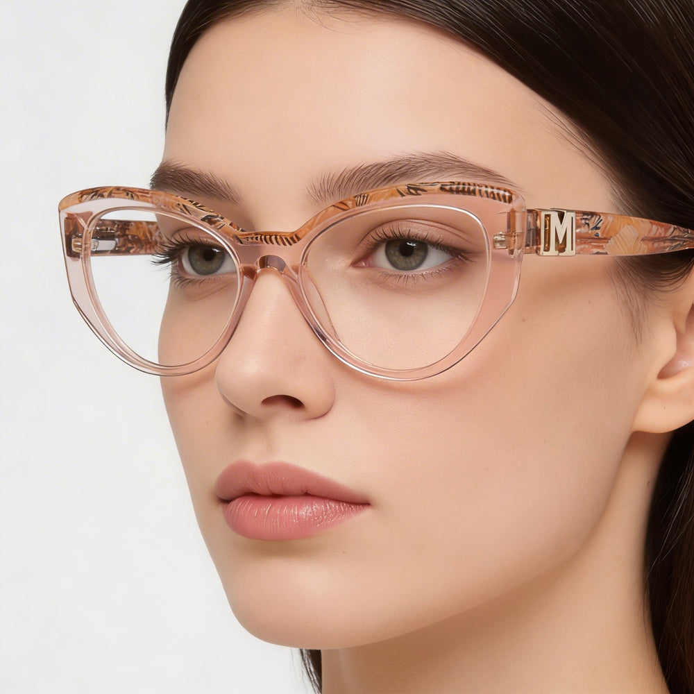 Guess by Marciano Gm50031 Women's Shiny Beige Plastic Frame Eyewear with Non- Polycarbonate Lenses 54mm