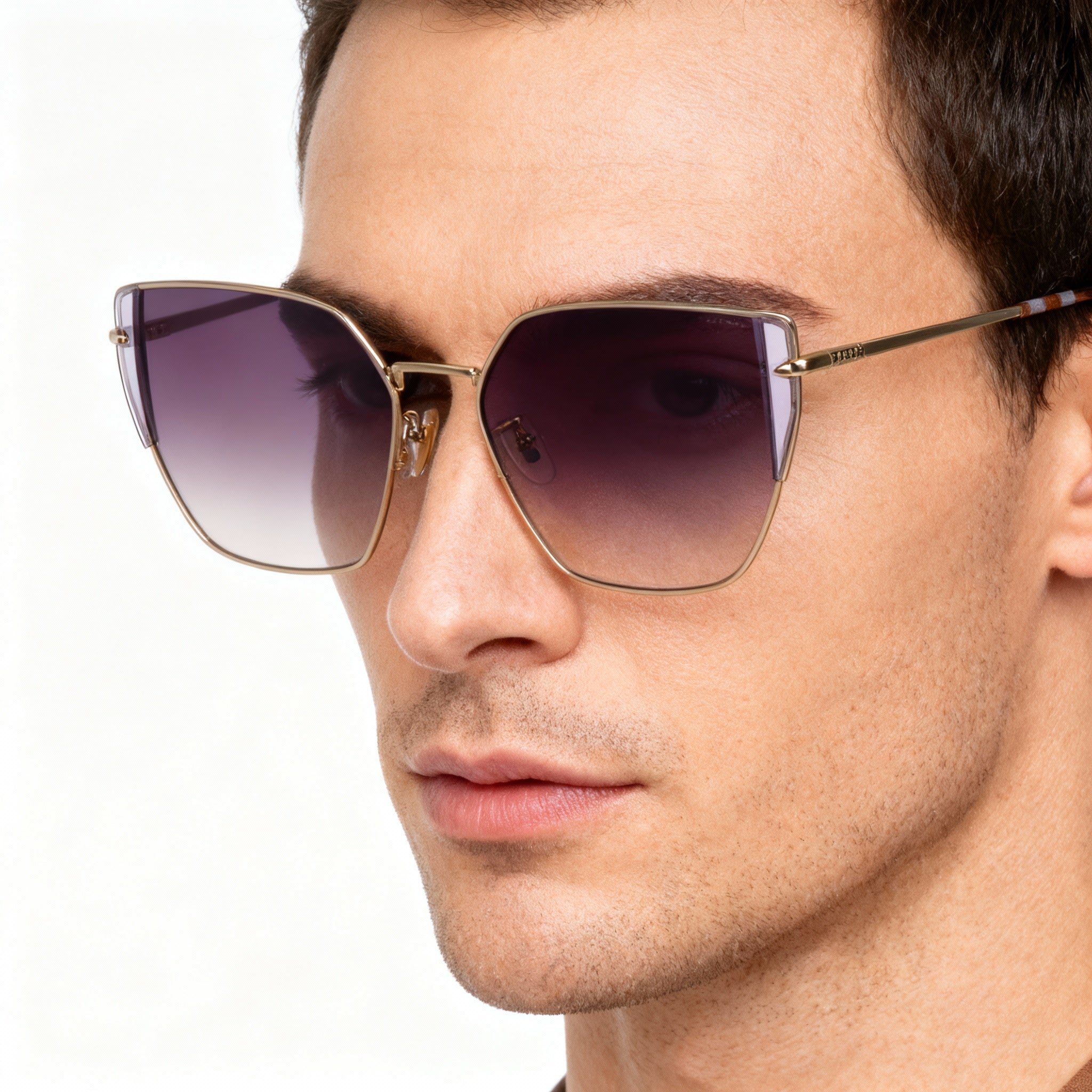 Police Modern Men's Metal Frame Non-Polarized Polycarbonate Eyewear Oro Chiaro Lucido 57-16-140mm, Photo 4