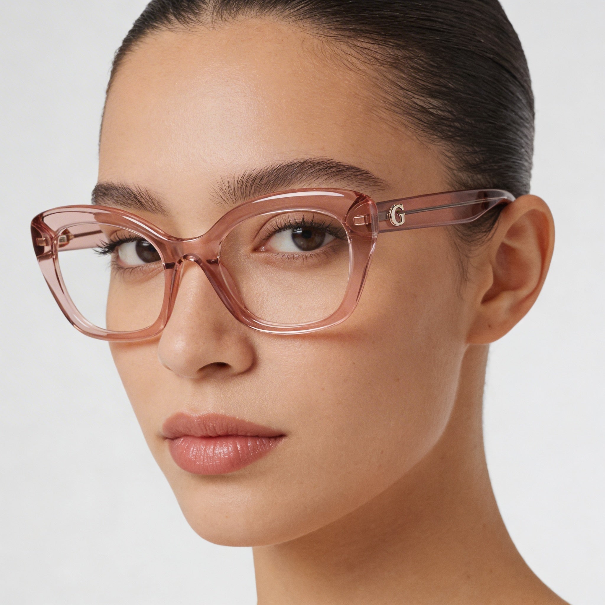 Guess Gu50225 Women's Light Pink Plastic Frame Eyewear with Polycarbonate Lens, 51mm Lens Width, 22mm Bridge, 140mm Temple Length, Photo 4