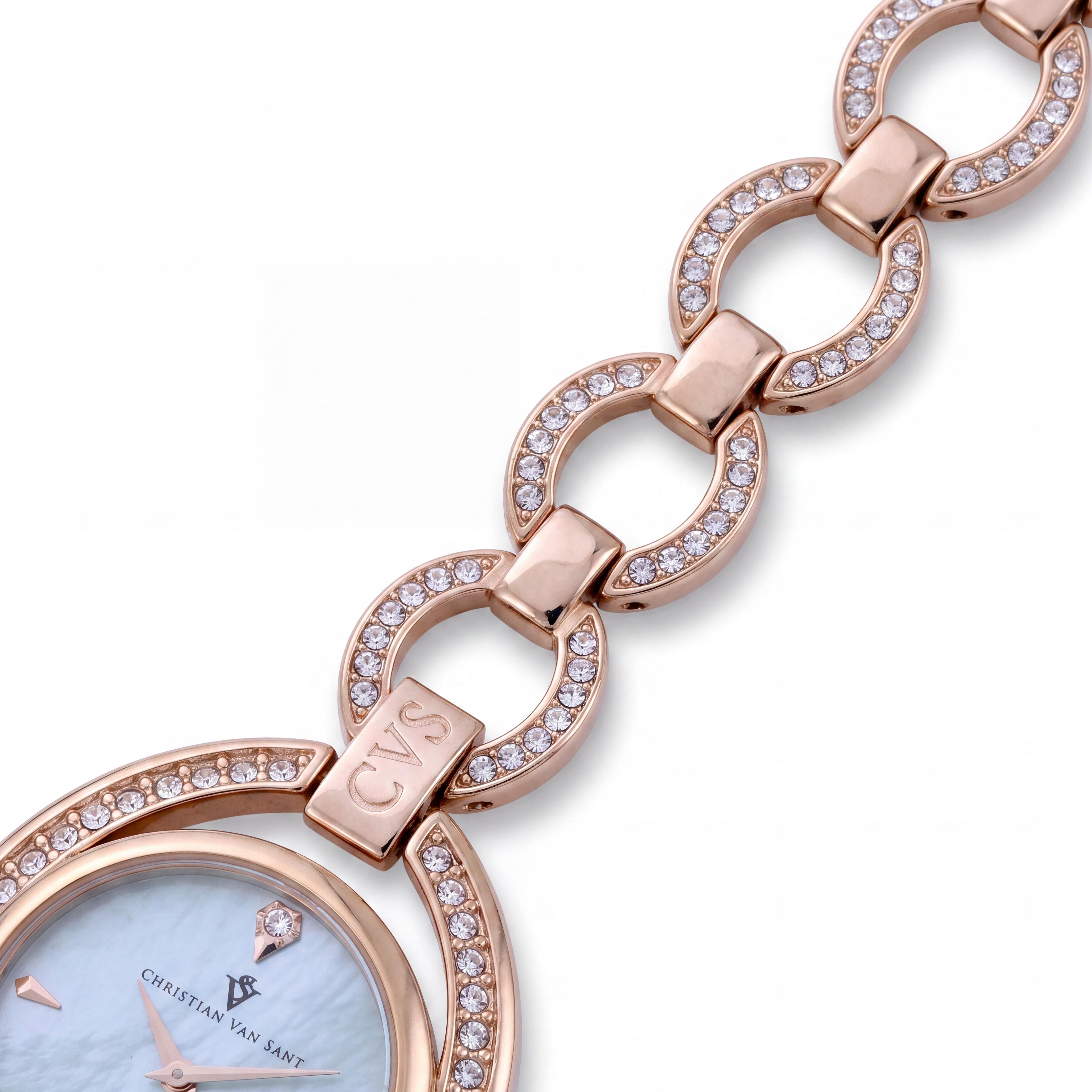 Christian Van Sant CV2935 Women's Rose Gold Stainless Steel Watch with Blue Dial and Quartz Movement, Photo 2