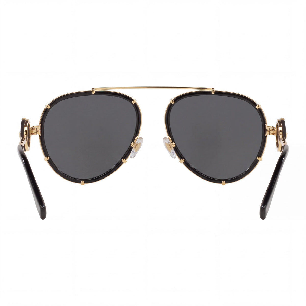 Versace VE 2232 Vintage ICON Women's Black Plastic Rectangular Pilot Dark Grey Lenses 61mm Sunglasses, Photo 4