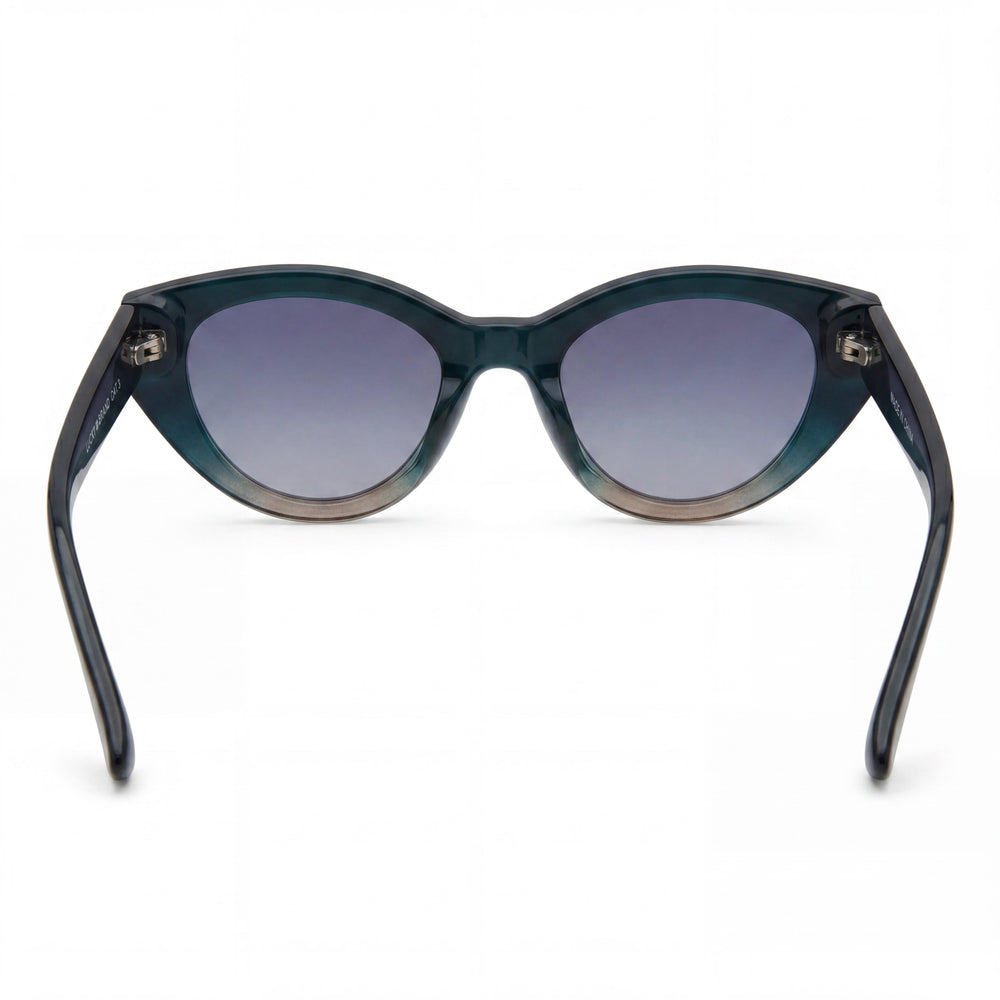 Gafas de sol Lucky Brand para mujer, de plástico, con cristales negros degradados y montura azul degradado, sin polarizar, con protección UV, 50 mm