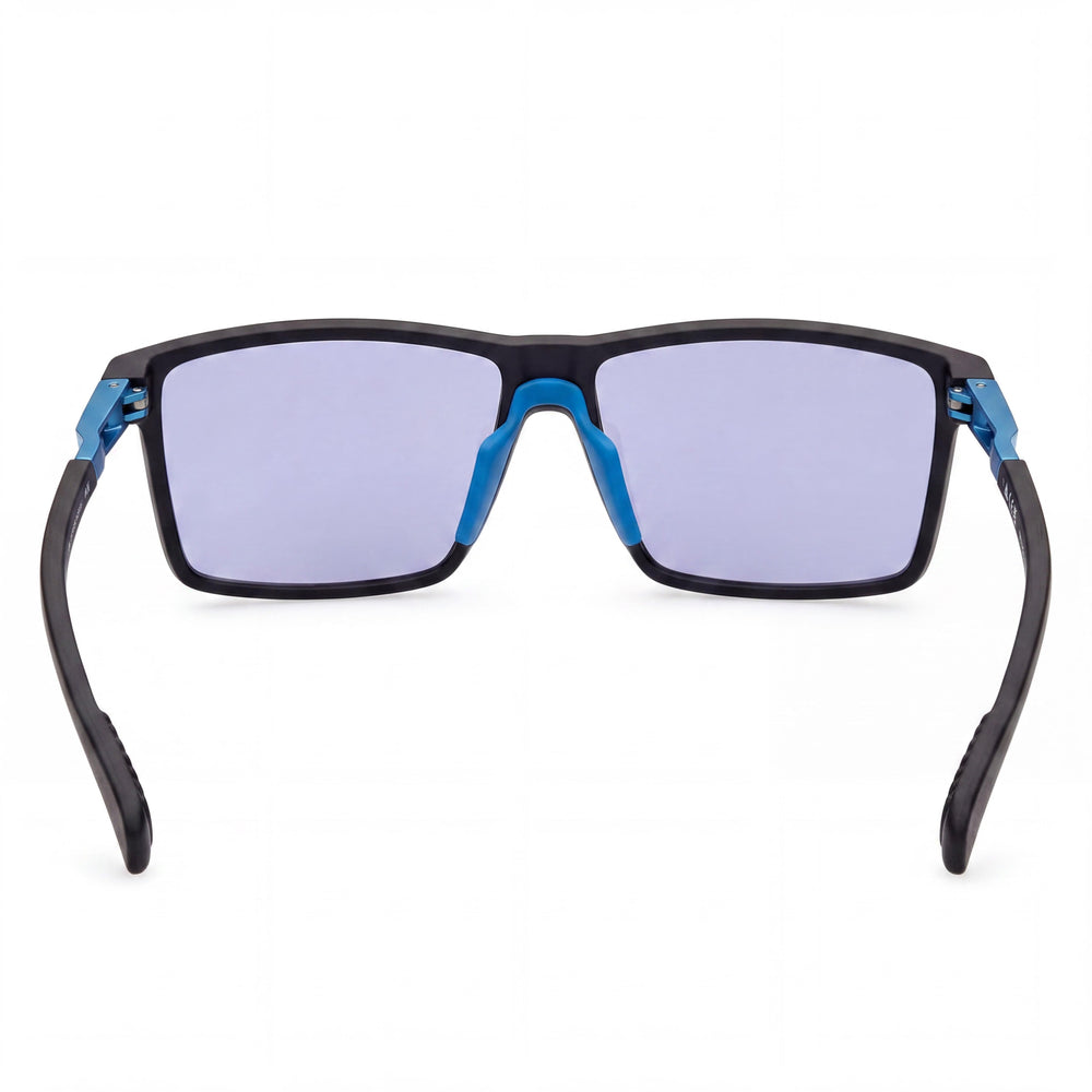 Adidas Comtemporary Men's Matte Black Blue Polycarbonate UV Protected Non-Polarized Sunglasses 135mm