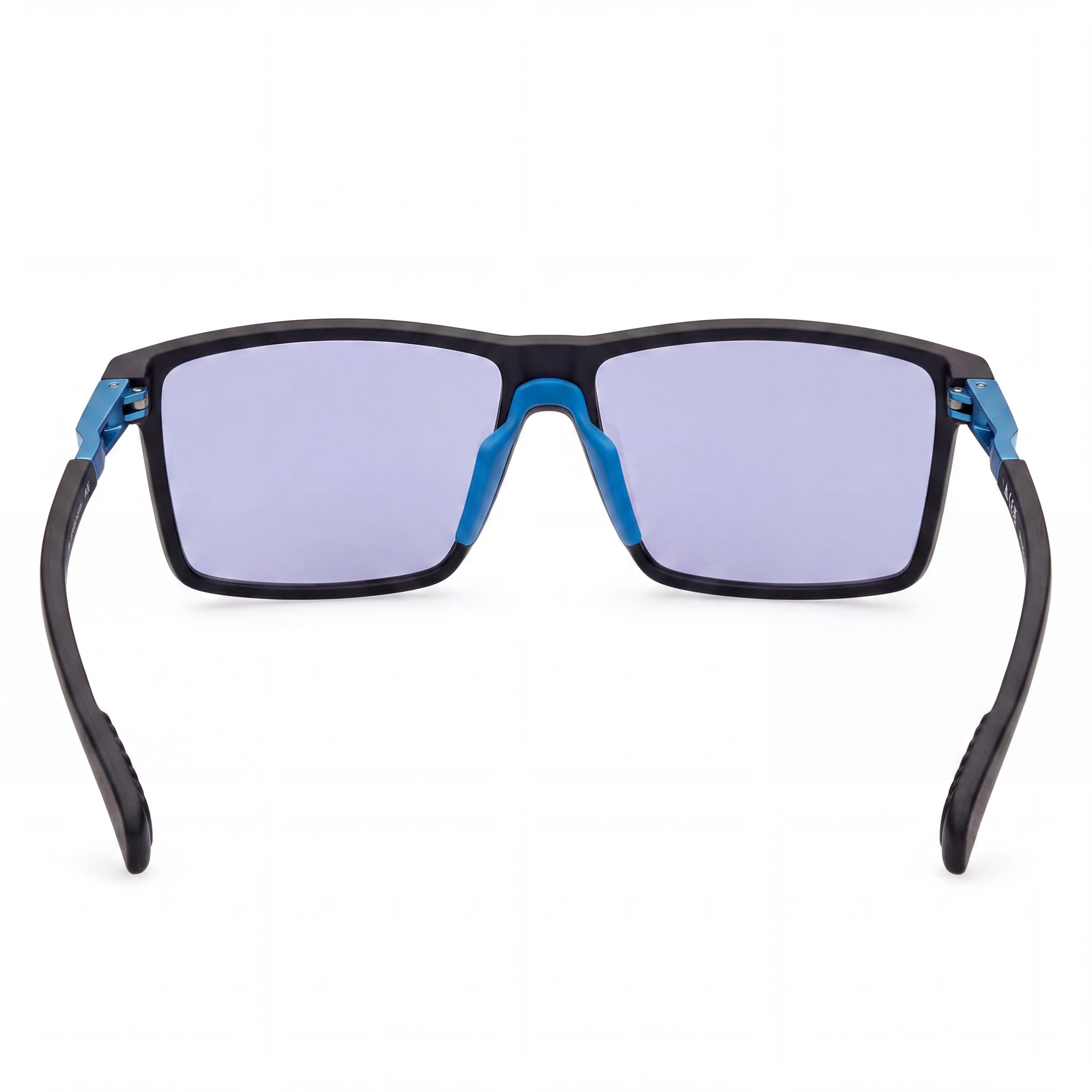 Adidas Comtemporary Men's Matte Black Blue Polycarbonate UV Protected Non-Polarized Sunglasses 135mm, Photo 3