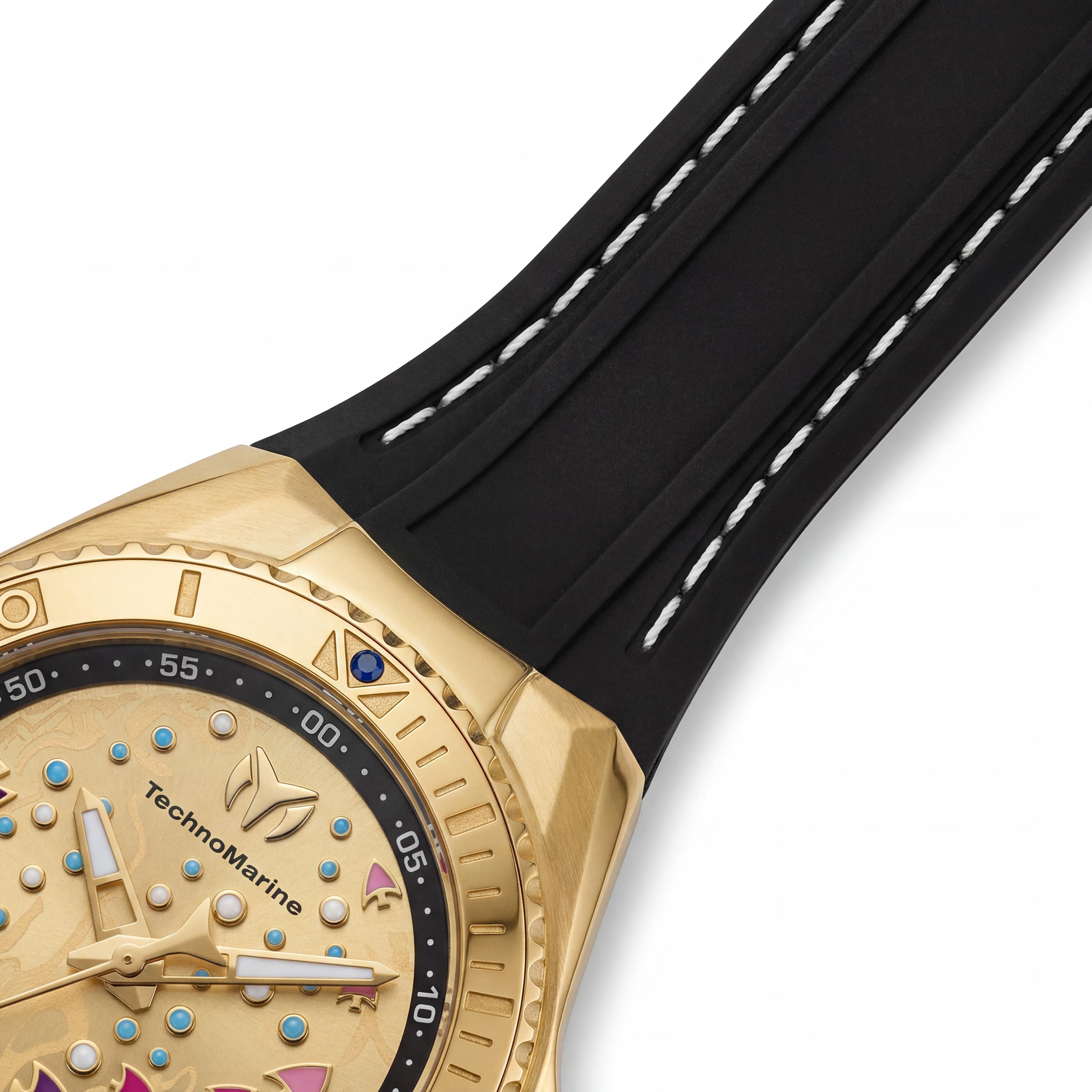 Technomarine Cruise TM-125004 Unisex Gold Stainless Steel Case Silicone Strap Quartz 40mm 10 ATM Watch, Photo 3
