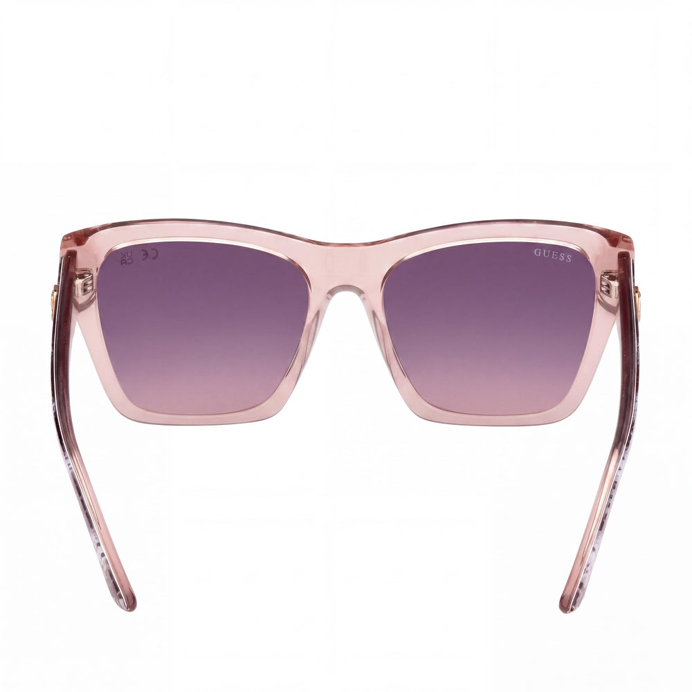 MARCOLIN Quadratisch Women's Acetate Glossy Beige Violett Lens UV Protected Sunglasses 55mm