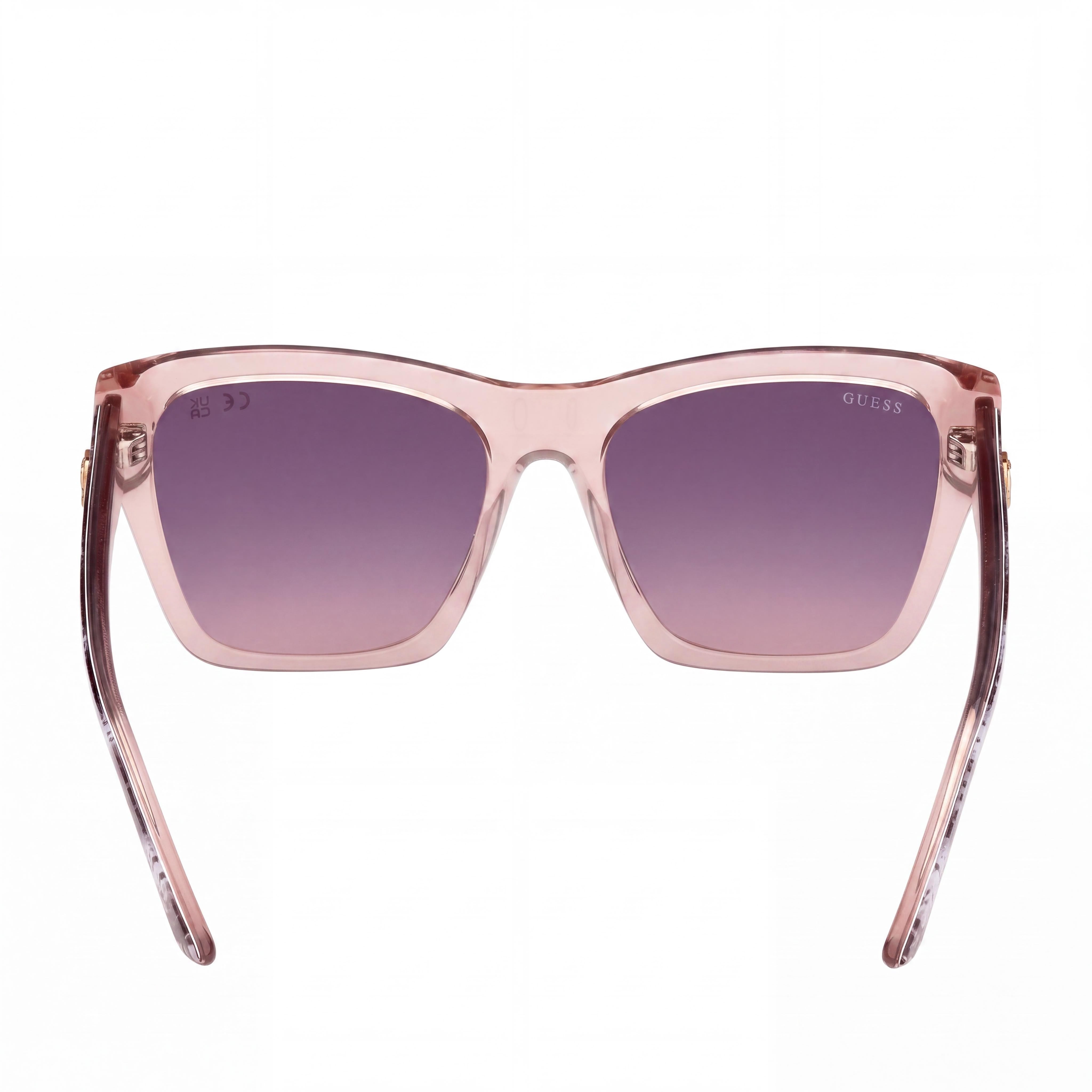 MARCOLIN Quadratisch Women's Acetate Glossy Beige Violett Lens UV Protected Sunglasses 55mm, Photo 3