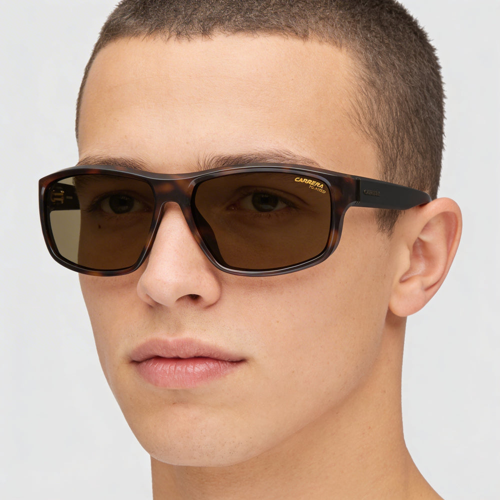 Carrera 8038/S Classic Unisex Dark Havana Polyamide Frame Bronze Lens Polarized UV Protection Sunglasses 61mm