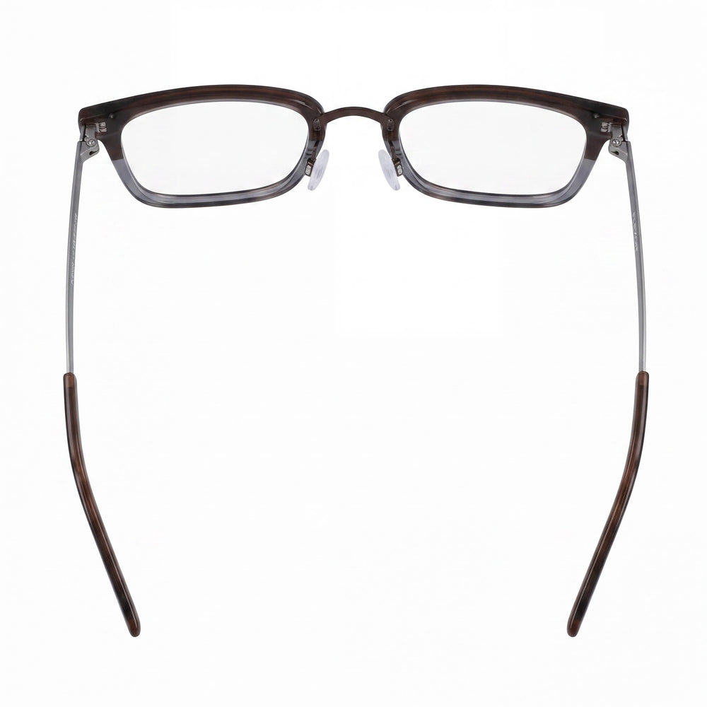 Flexon B2021 Unisex Metal Brown Horn Eyeglasses 54mm