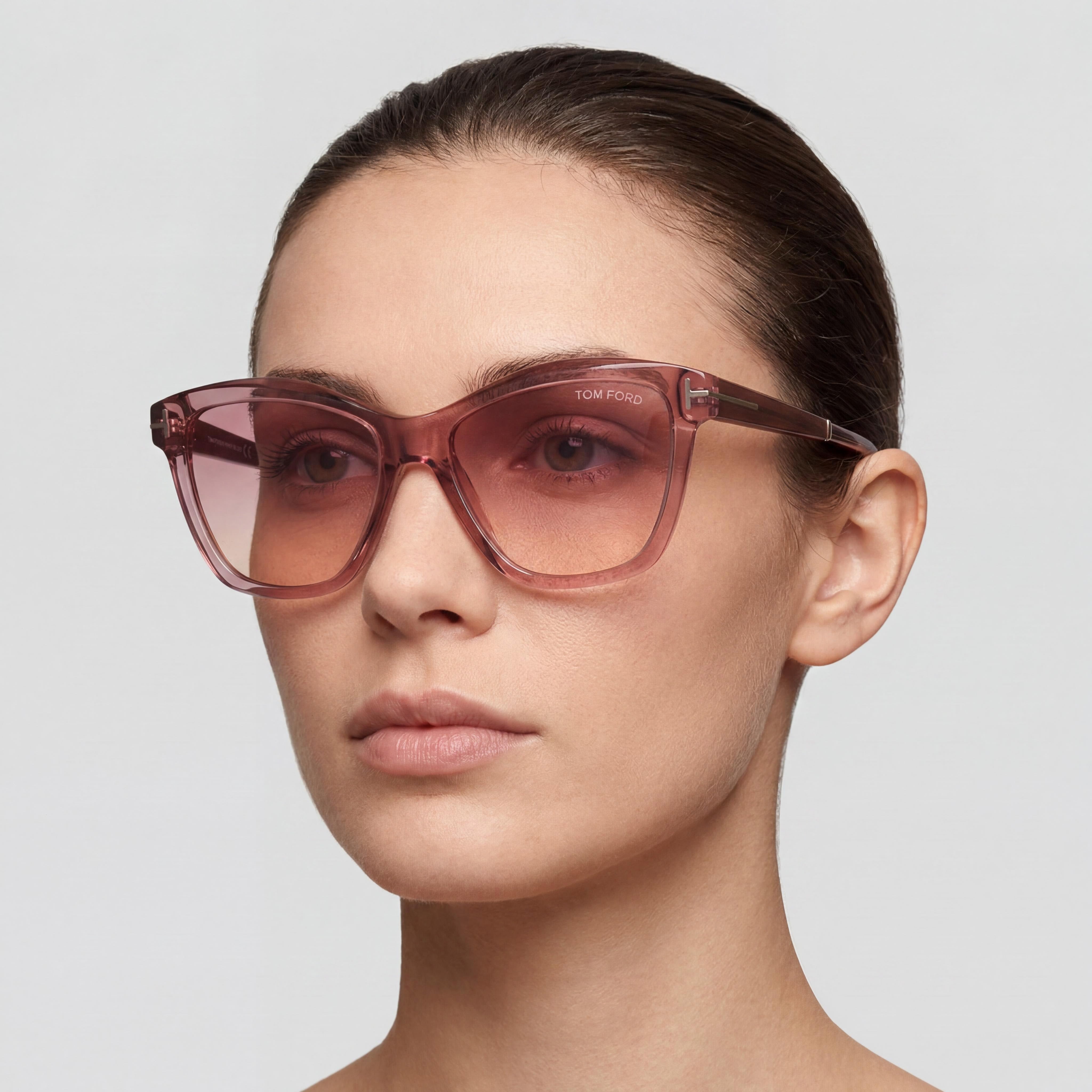 Tom Ford Sports Style Women's Multi-coloured Plastic Frame Sunglasses Pink Violet Gradient Lenses 54mm Lens Width, Photo 4