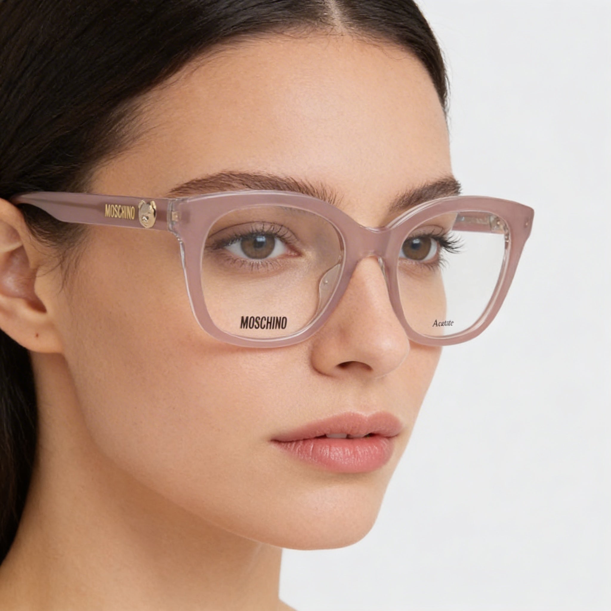 Moschino Modern Mos630 Women's Sunglasses featuring a Nude Acetate Frame, Nude Lenses, 50mm Lens Width, Photo 3