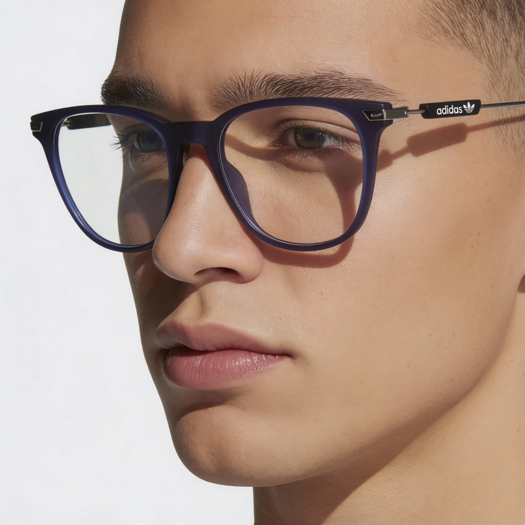Gafas ópticas Adidas Originals Casual para hombre, de plástico azul mate, graduadas, con lentes transparentes de demostración, talla 52, Photo 3