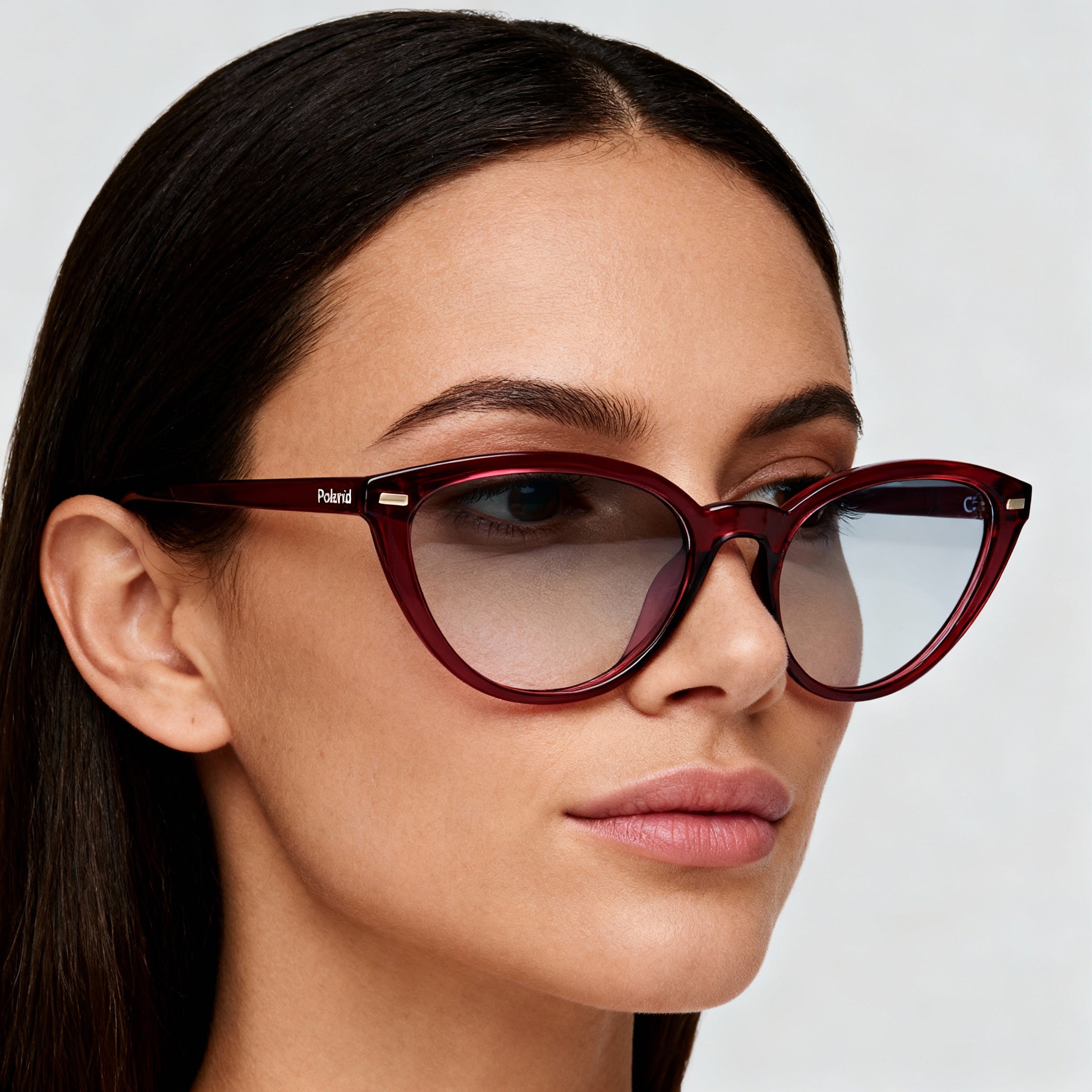 Polaroid Sunglasses Pld D432 Women’s Transparent Red Injected Frame Non-Polarized Polycarbonate 53mm, Photo 4