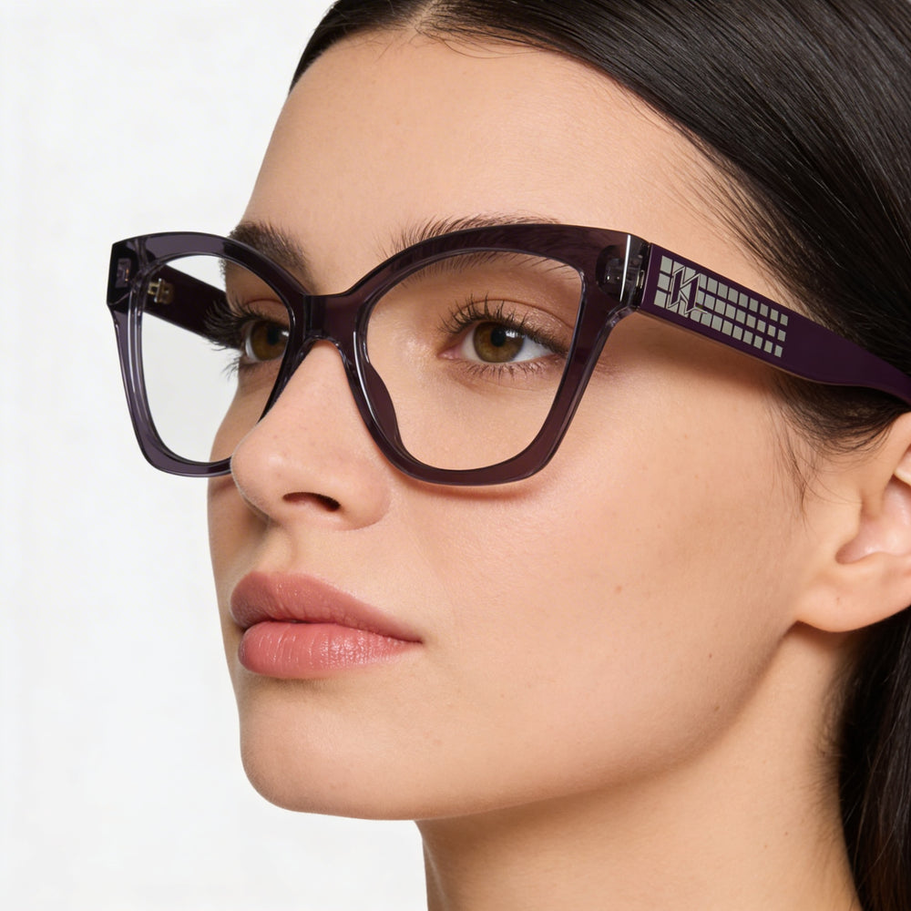KARL LAGERFELD Modern Collection Women's Violet Injected Frame Eyeglasses with Polycarbonate Lenses 53mm