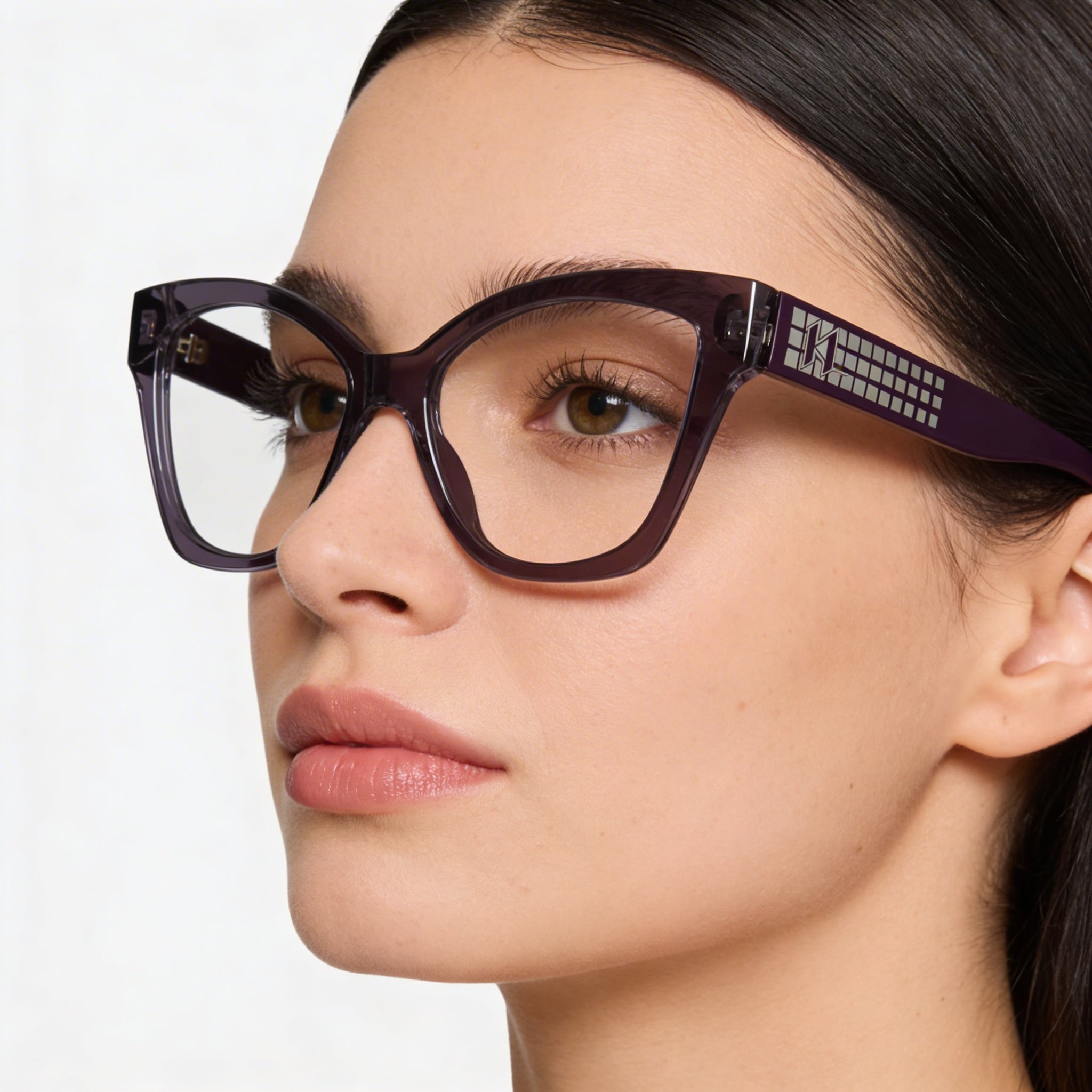 KARL LAGERFELD Modern Collection Women's Violet Injected Frame Eyeglasses with Polycarbonate Lenses 53mm, Photo 5