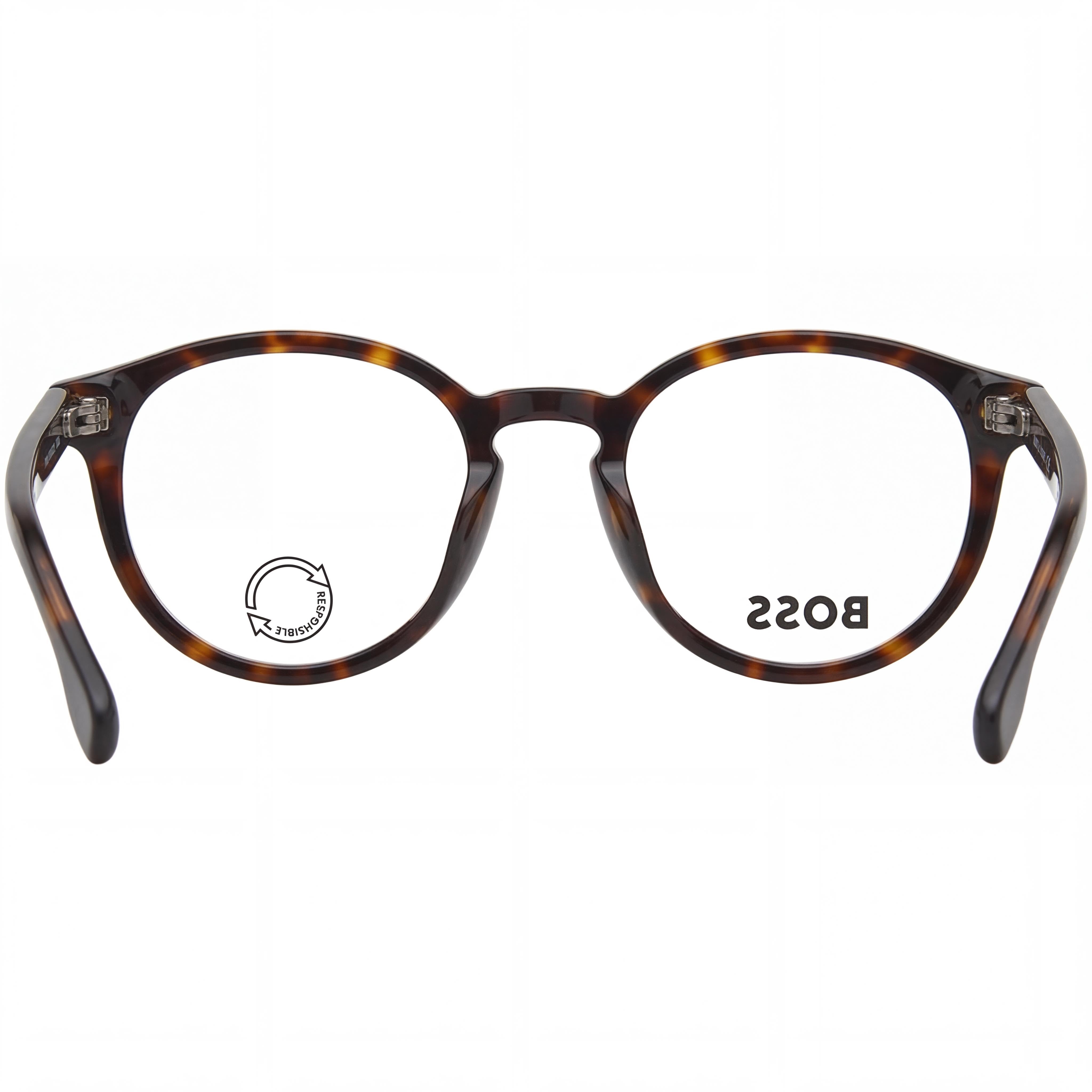 Hugo Boss Audio Systems Modern Style Unisex Acetate Havana Frame Eyeglasses with Polycarbonate Lenses 50mm, Photo 2
