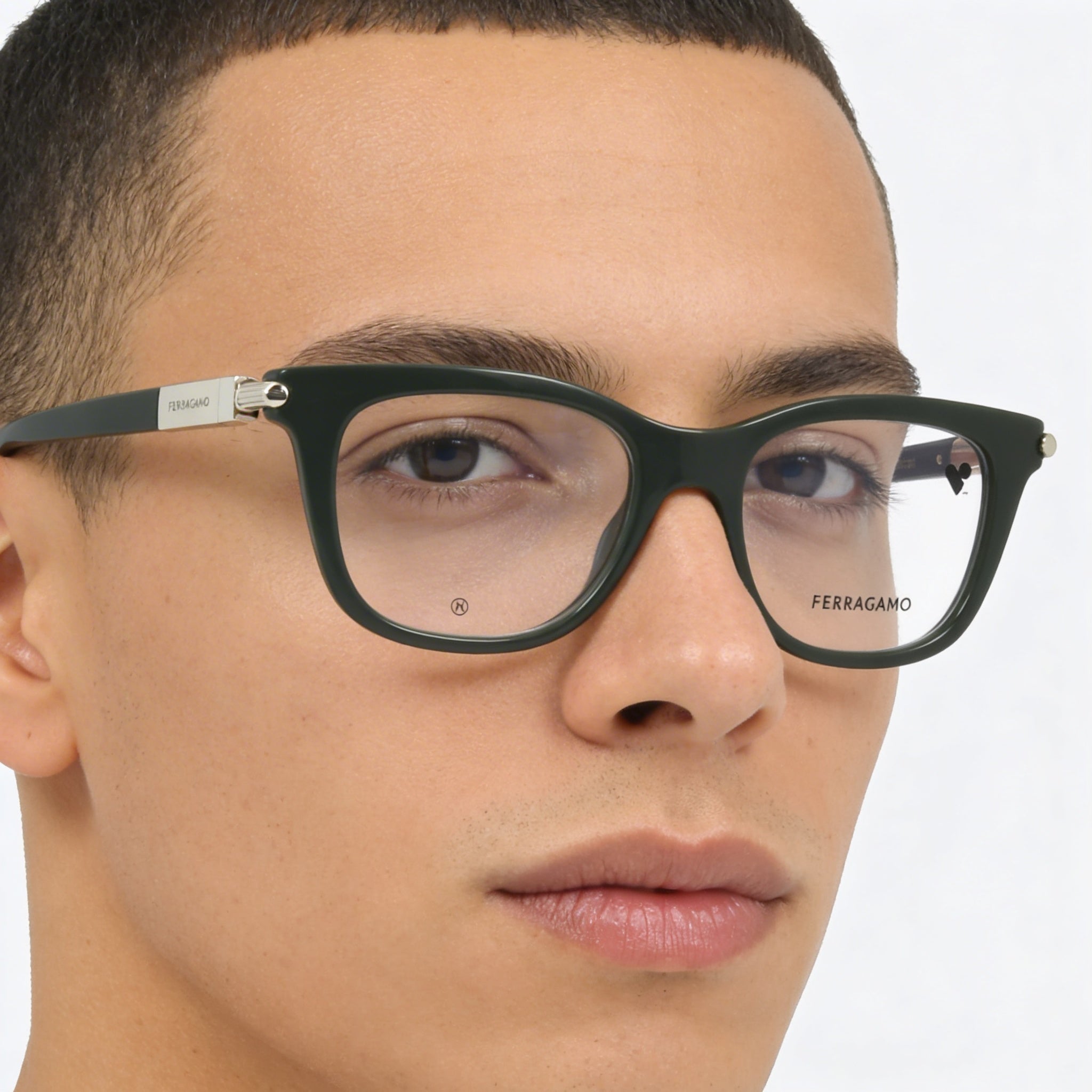Salvatore Ferragamo Sf2973 Men's Eyewear with Dark Green Acetate Frame and Polycarbonate Lenses - 50mm Lens Width, Photo 4
