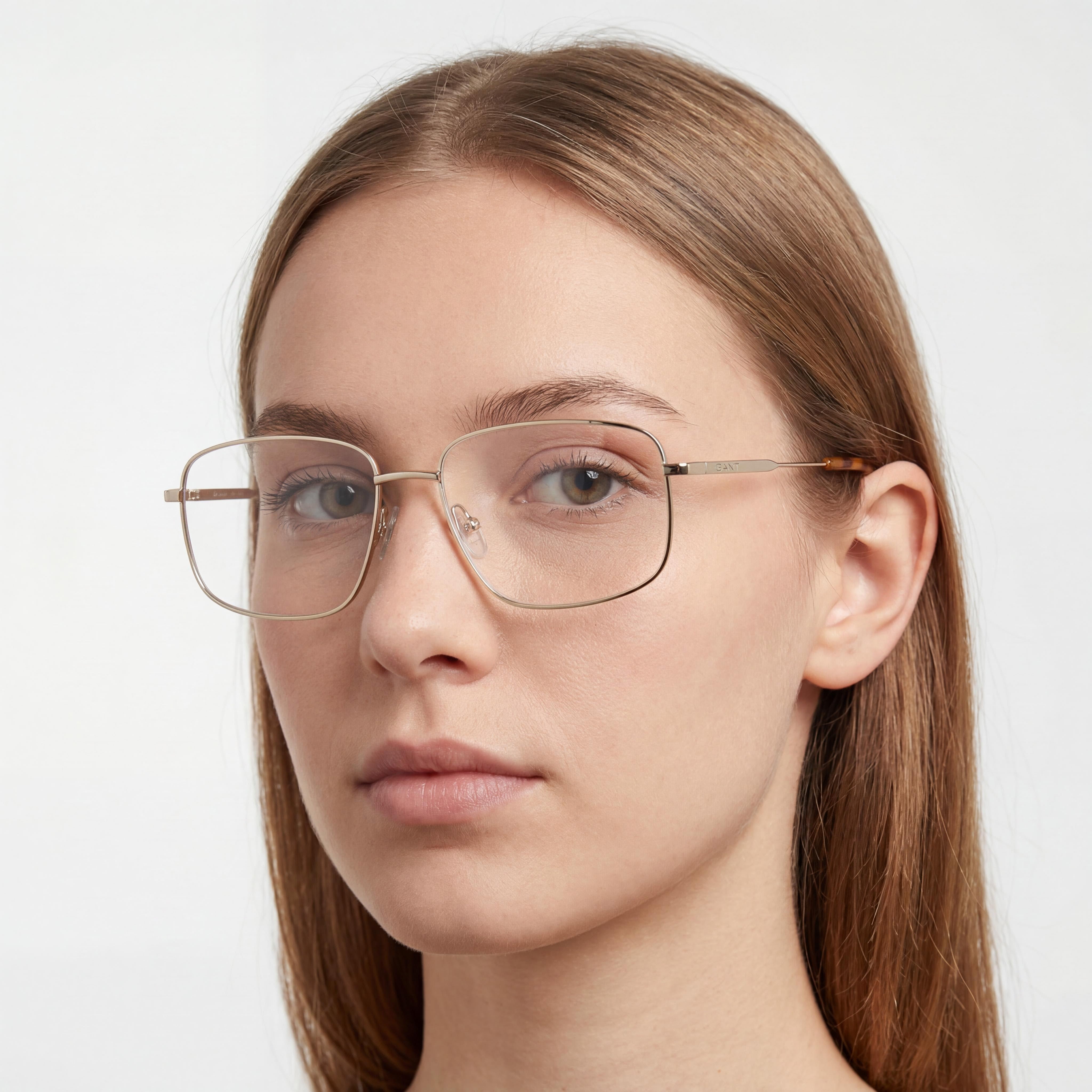 GANT Gafas de Metal Unisex Modelo Clásico en Dorado Pálido Brillante, Ancho de Lente 57mm, Photo 3