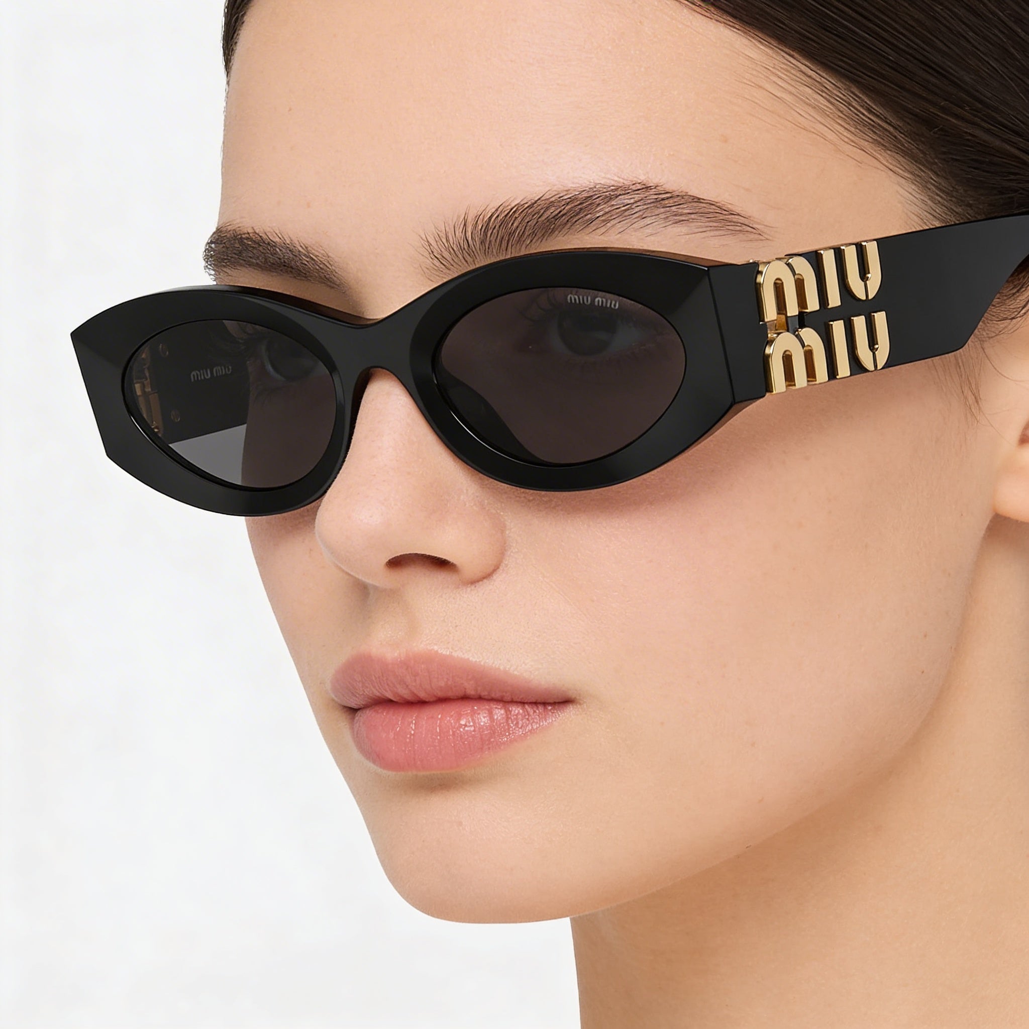 Miu Miu Mu 11ws Women's Black Plastic Frame Grey Lens Sunglasses with UV Protection, 54mm, Photo 4