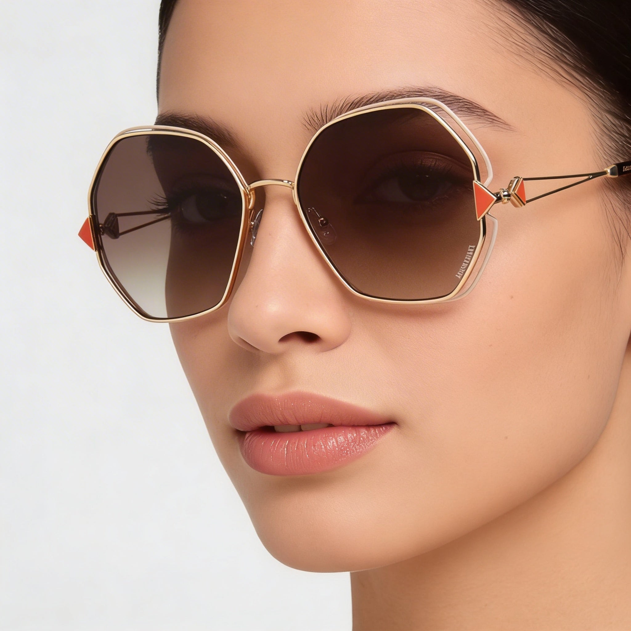 Gafas de sol Missoni Classic de mujer, de protección UV no polarizadas, armazón de aleación de acero dorado y marfil, 59 mm, Photo 5
