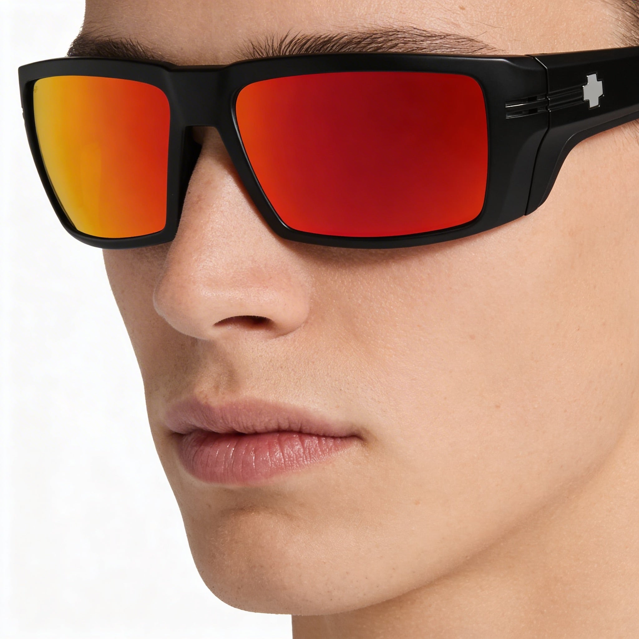 Gafas de sol Spy Rebar unisex con montura de plástico negro mate, lentes Happy Bronze Red Spectra Mirror no polarizadas y protección UV 100% de 62 mm, Photo 3