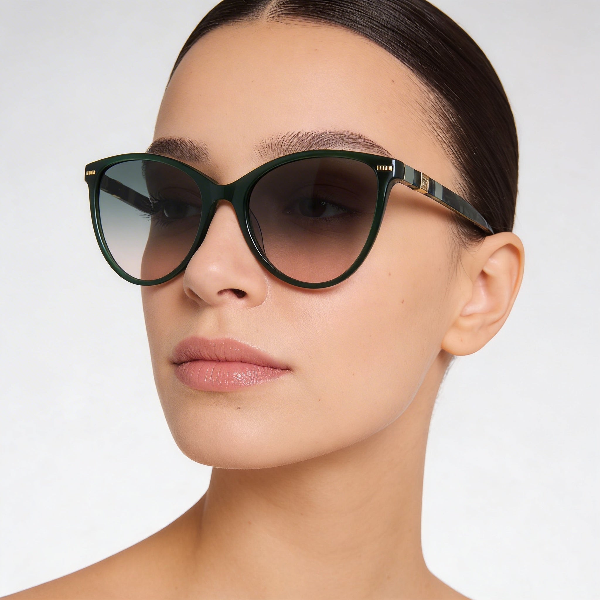 Carolina Herrera Modern Her 0107/S Gafas de Sol de Acetato Verde Habana Marrón Gris Degradado No Polarizadas con Protección UV para Mujer 57mm, Photo 5