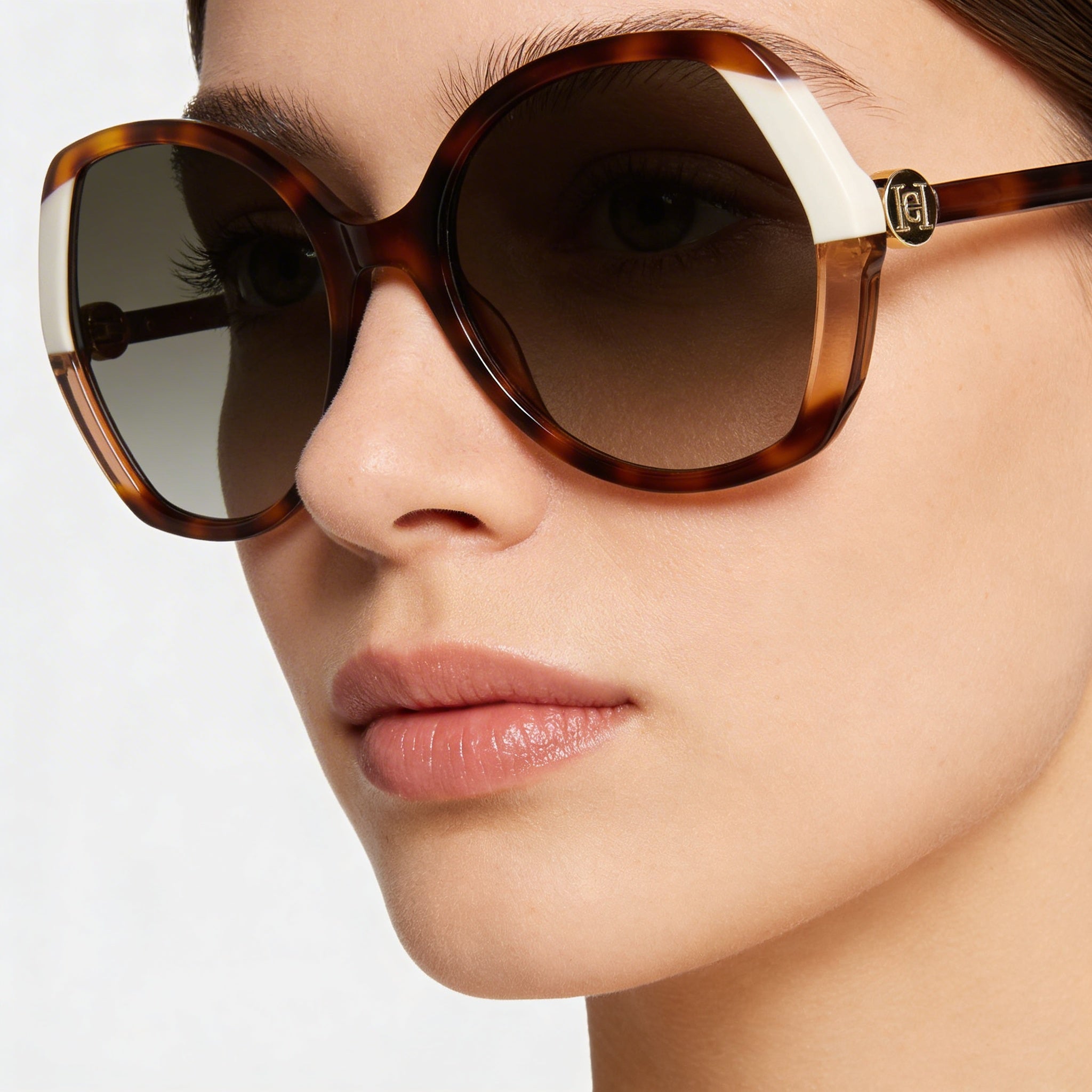 Gafas de sol Carolina Herrera Ch 0051/S para mujer, de acetato color marfil habano, mariposa, marrón degradado, protección UV, 58-20-145, Photo 4