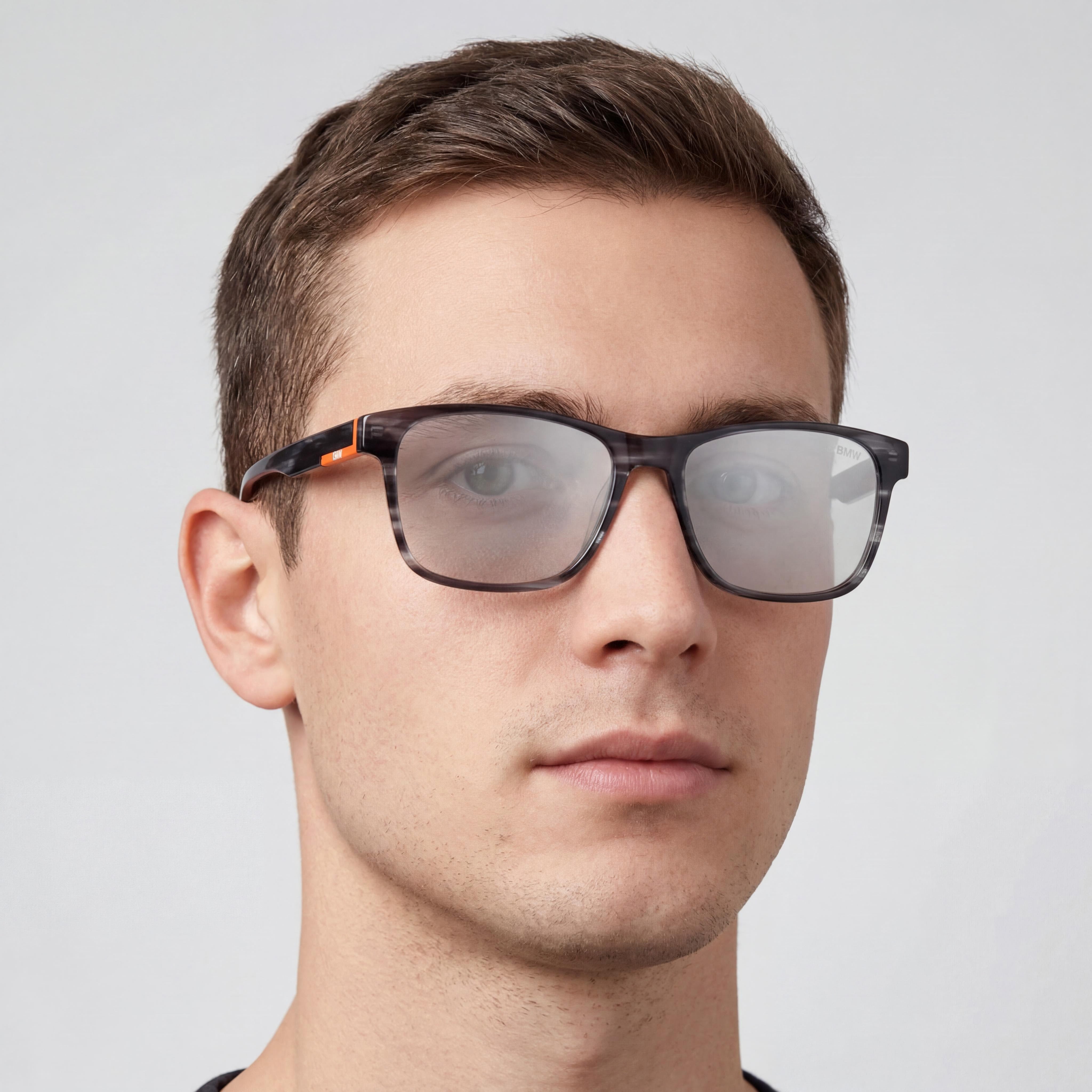 BMW Bw0032 Unisex Grey Striped Plastic Frame Smoke Non-Polarized UV Protection Sunglasses 55mm, Photo 3