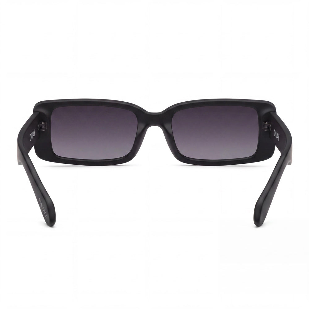 QUAY AUSTRALIA Women's Cat Eye Matte Black Smoke Plastic Frame Smoke Non-Polarized Sunglasses