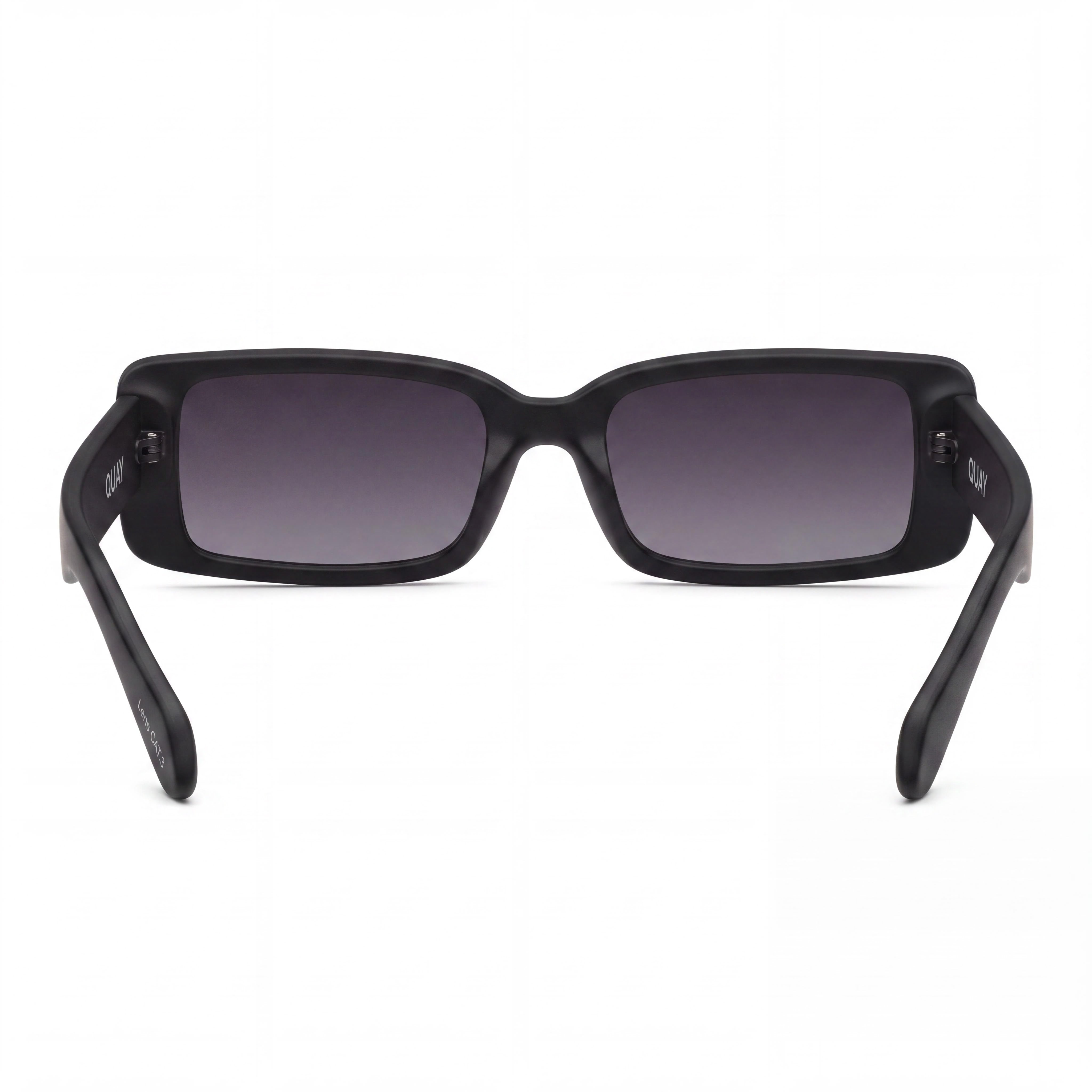 QUAY AUSTRALIA Women's Cat Eye Matte Black Smoke Plastic Frame Smoke Non-Polarized Sunglasses, Photo 3