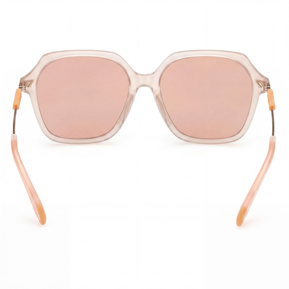 adidas Originals Or0082 para mujer, color rosa claro mate, oro rosa brillante, plástico, protección UV, sin polarizar, espejo Roviex 55