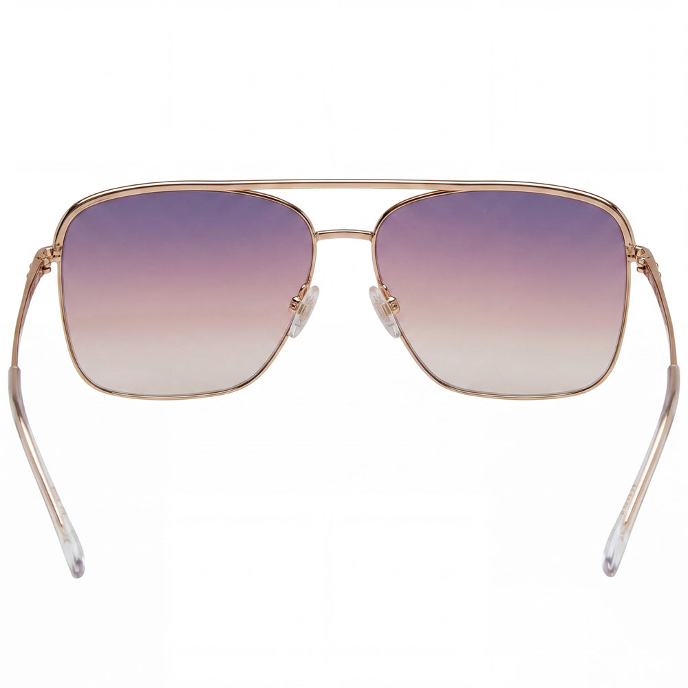 Isabel Marant Thin Metal Edgy Men's Stainless Steel Rose Gold Grey Frame UV Protected Sunglasses 62mm
