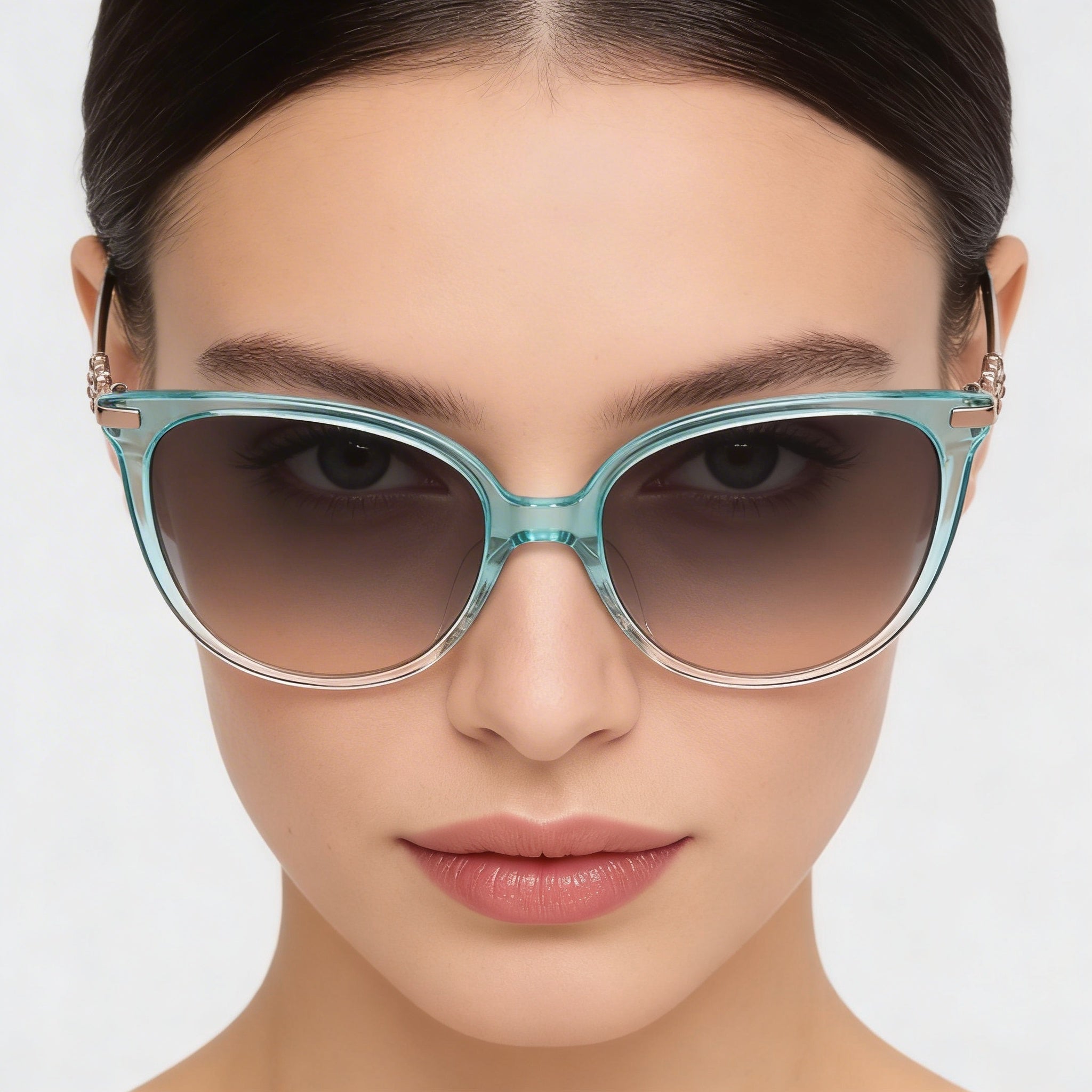 Kate Spade New York Kristina Women's Round/Oval Acetate UV Sunglasses Grey Gradient Brown / Grey Fuchsia 54mm, Photo 4