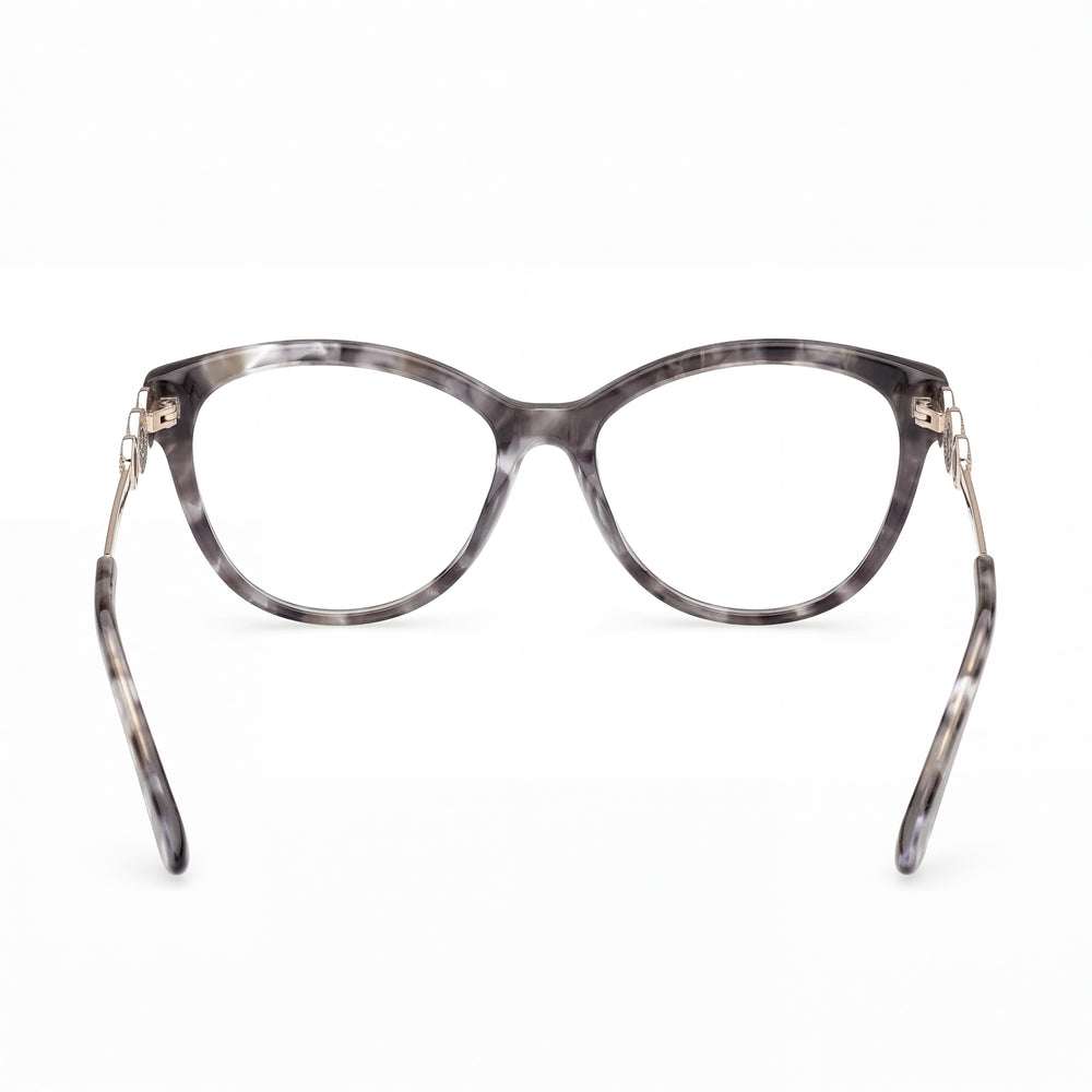 GUESS Gu50230 Gafas de Mujer con Montura de Plástico Gris Habana y Lentes Sin Graduación, Talla 50-16-140