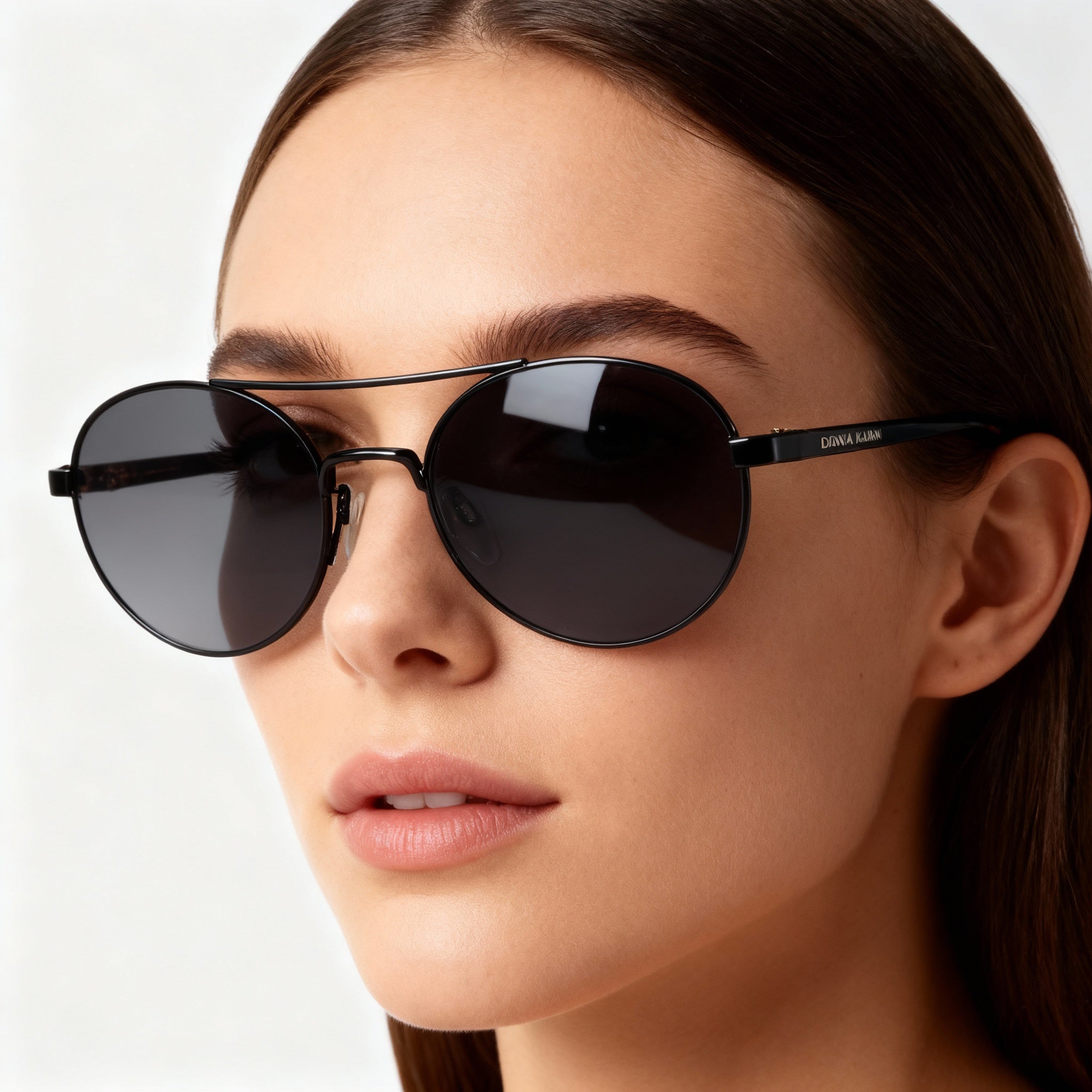 DKNY Do300s Women's Oval Sunglasses, Black Frame, Black Non-Polarized Lens, 100% UV Protection, 51mm, Photo 4