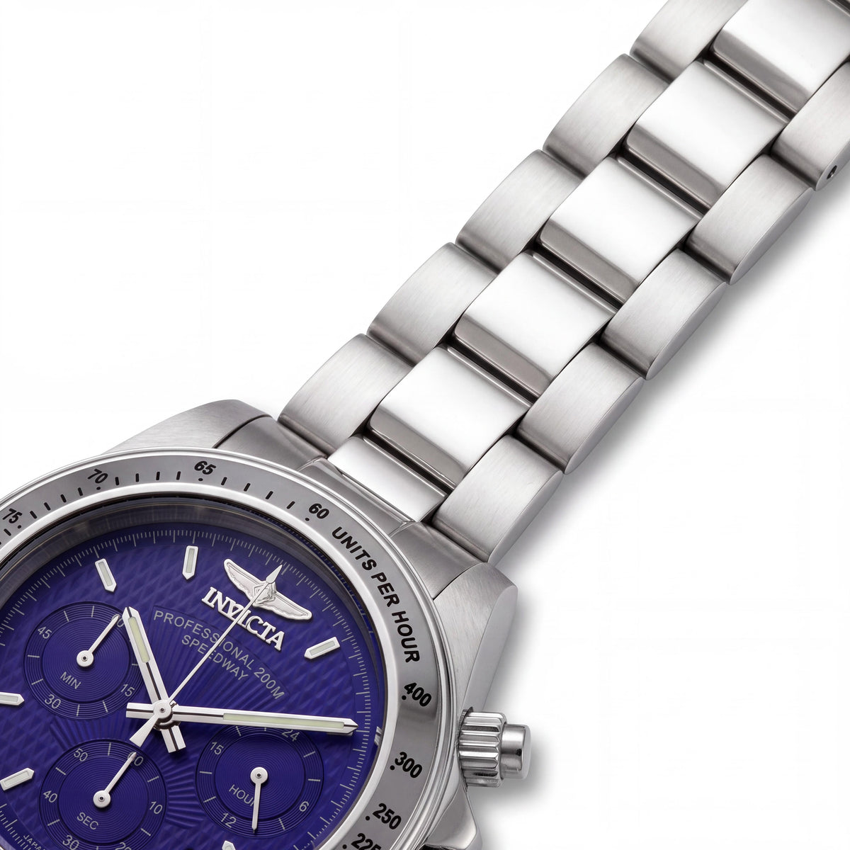 Invicta Speedway 9329 Men's 39mm Stainless Steel Blue Dial Quartz Chronograph 200M Water Resistant Watch, Photo 3